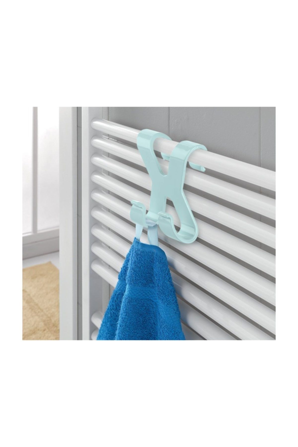 Neptüns-Hang It Practical Bathroom Hanger with 2 Hooks on the Towel Rack 2