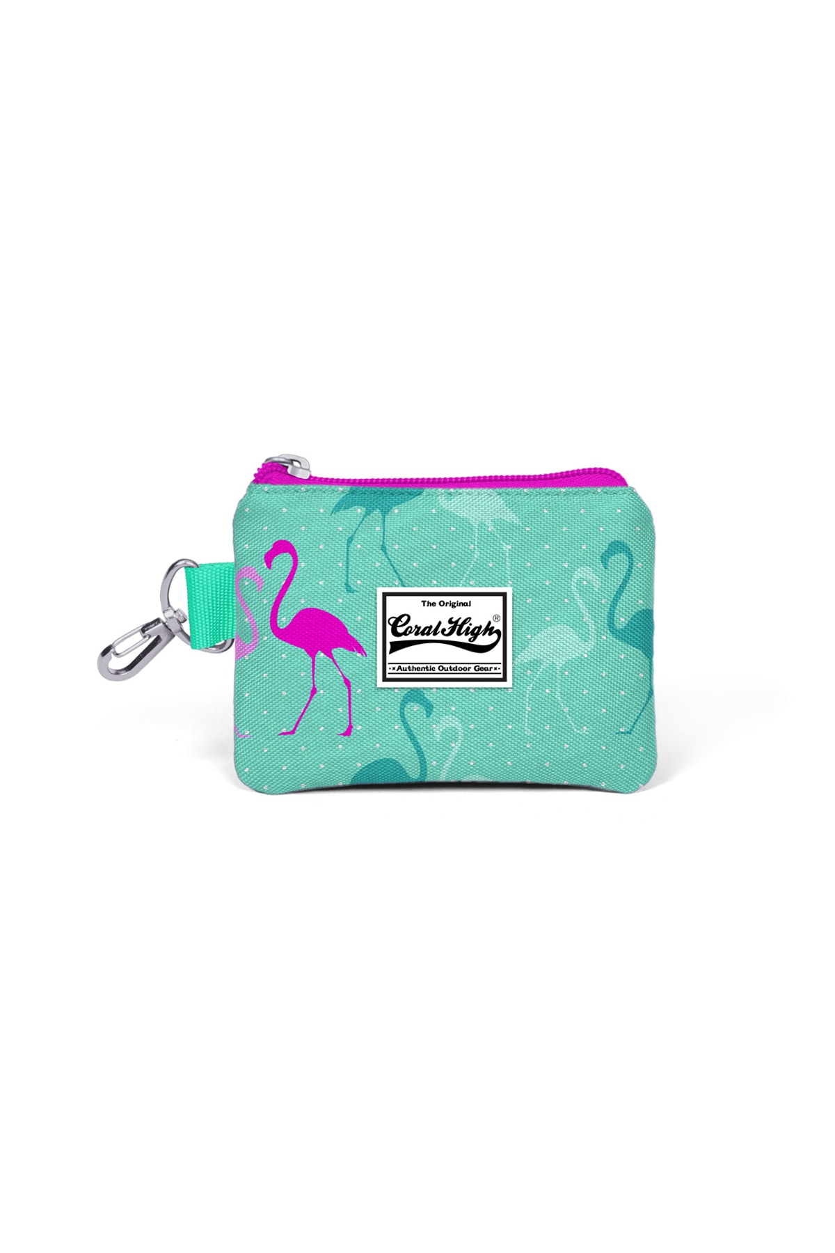 Kids Water Green Neon Pink Flamingo Pattern Coin Purse 21725