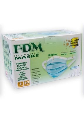 Fdm Meltblownlu 3 Katlı Ultrasonik Medikal Maske (150'li Kutu) MASK150