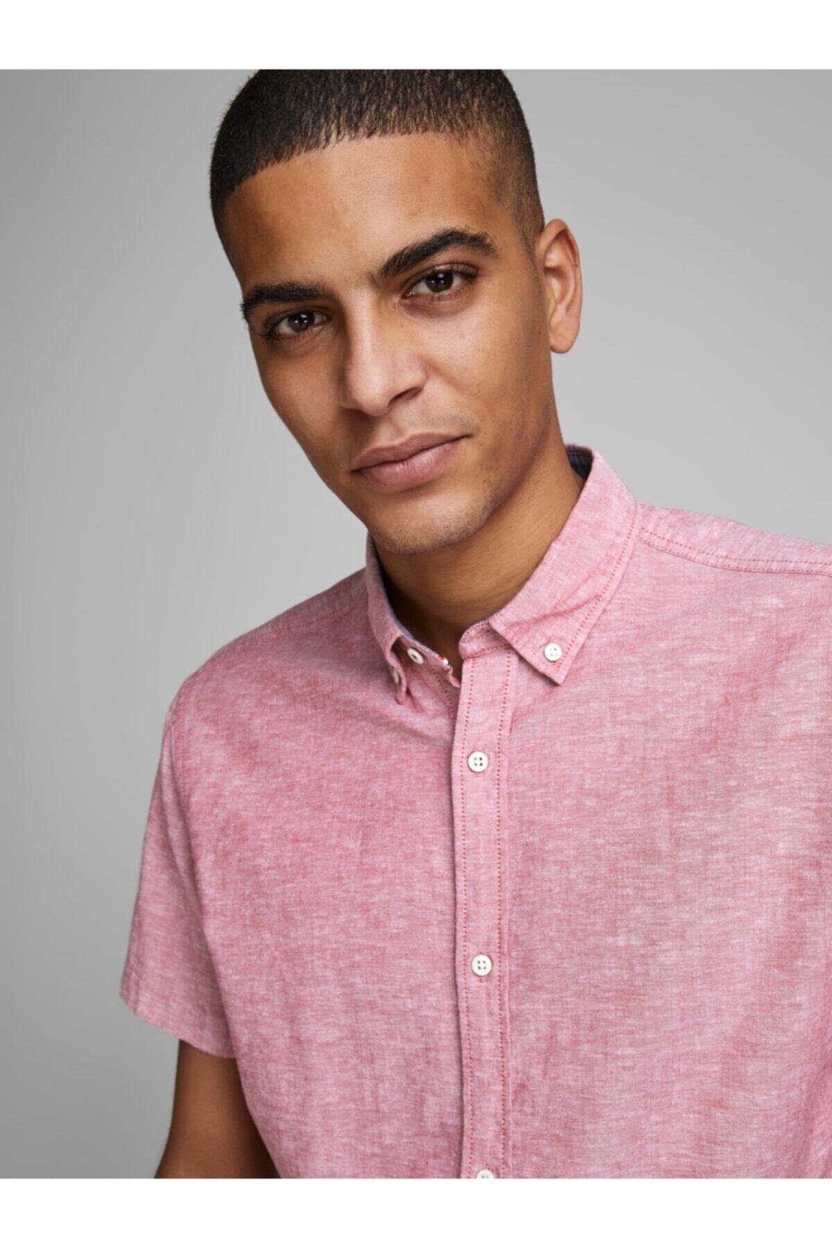 پیراهن جک اند جونز مردانه پنبه ای قرمز  راسته Regular/رگولار    بیسیک Daily/روزانه | Jack & Jones 3205348 - تصویر 4