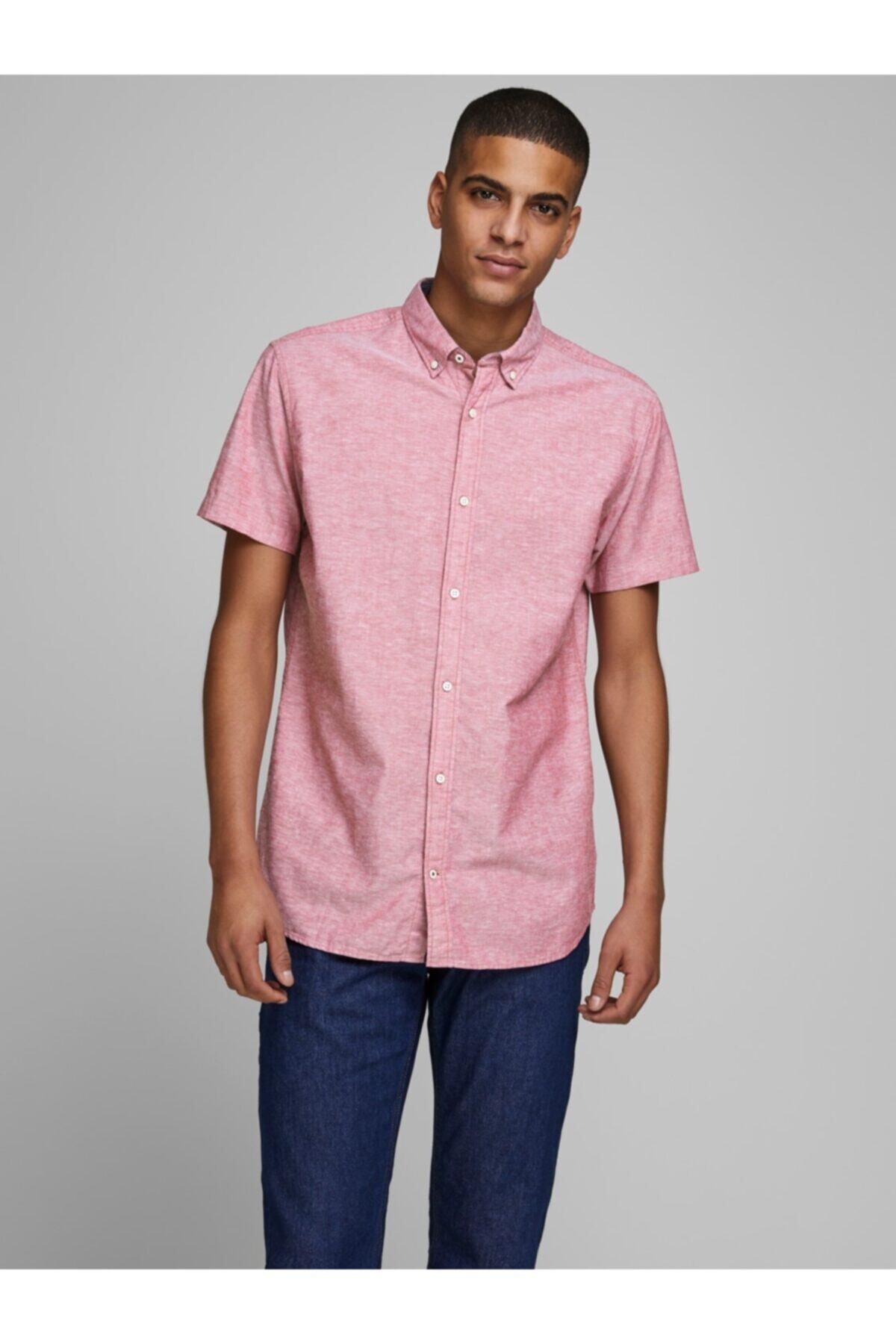 پیراهن جک اند جونز مردانه پنبه ای قرمز  راسته Regular/رگولار    بیسیک Daily/روزانه | Jack & Jones 3205348 - تصویر 5