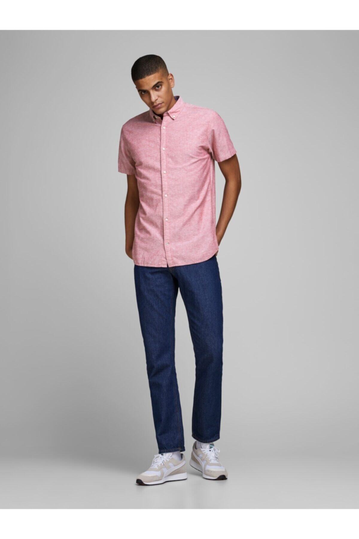 پیراهن جک اند جونز مردانه پنبه ای قرمز  راسته Regular/رگولار    بیسیک Daily/روزانه | Jack & Jones 3205348 - تصویر 6