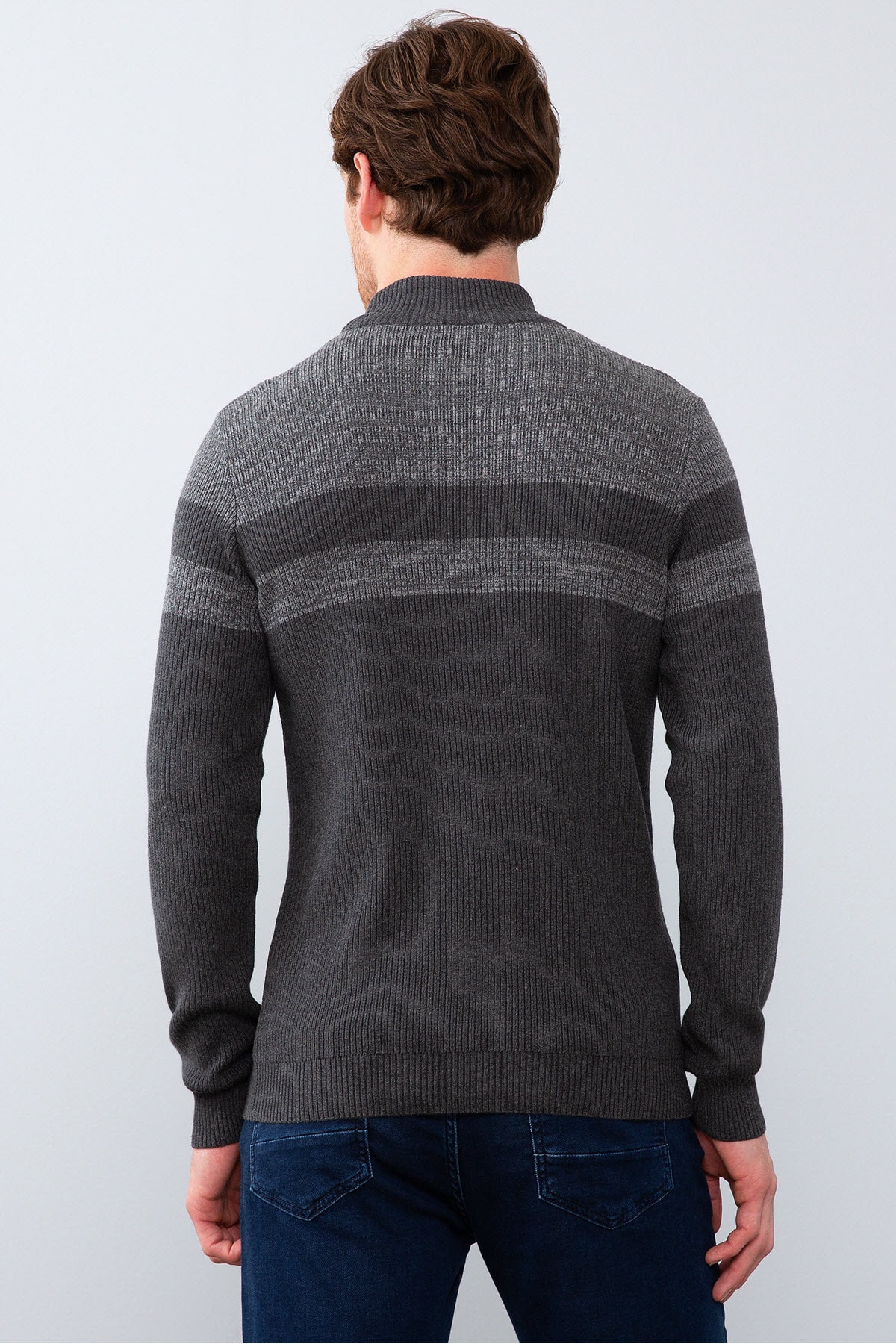 بافت و پلیور مردانه خاکستری یو اس پولوU.S. Polo Assn. | G081GL0TK.000.810048 اورجینال - تصویر 3