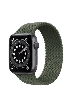 Apple Watch 2\3\4\5\6 Seri Uyumlu38-40mm (M) Beden Örgülü Esnek Solo Döngü Kordon Haki Yeşil HAKI YEŞİL M BEDEN 38-40MM