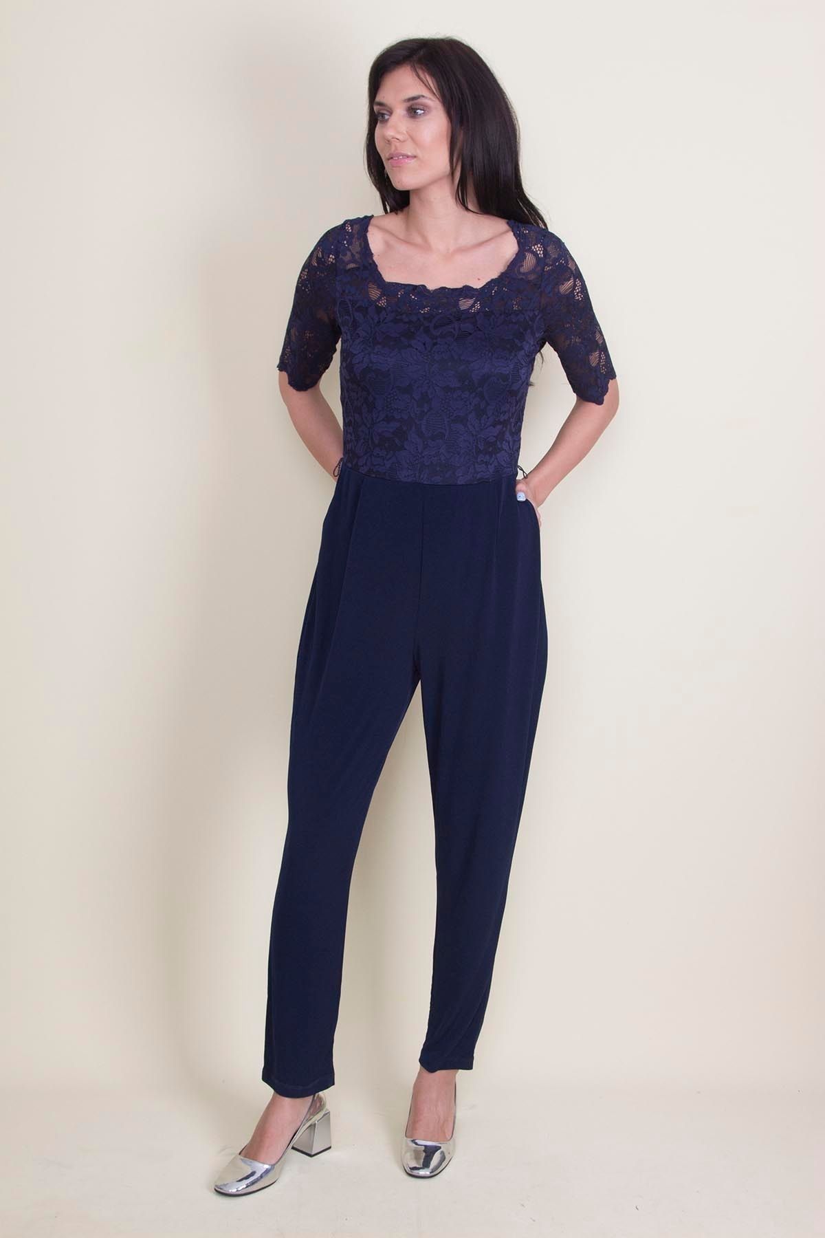 Navy blue shop lace jumpsuit