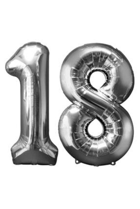 18 Yaş Gümüş Folyo Balon (100 Cm) hjkı7uyuk