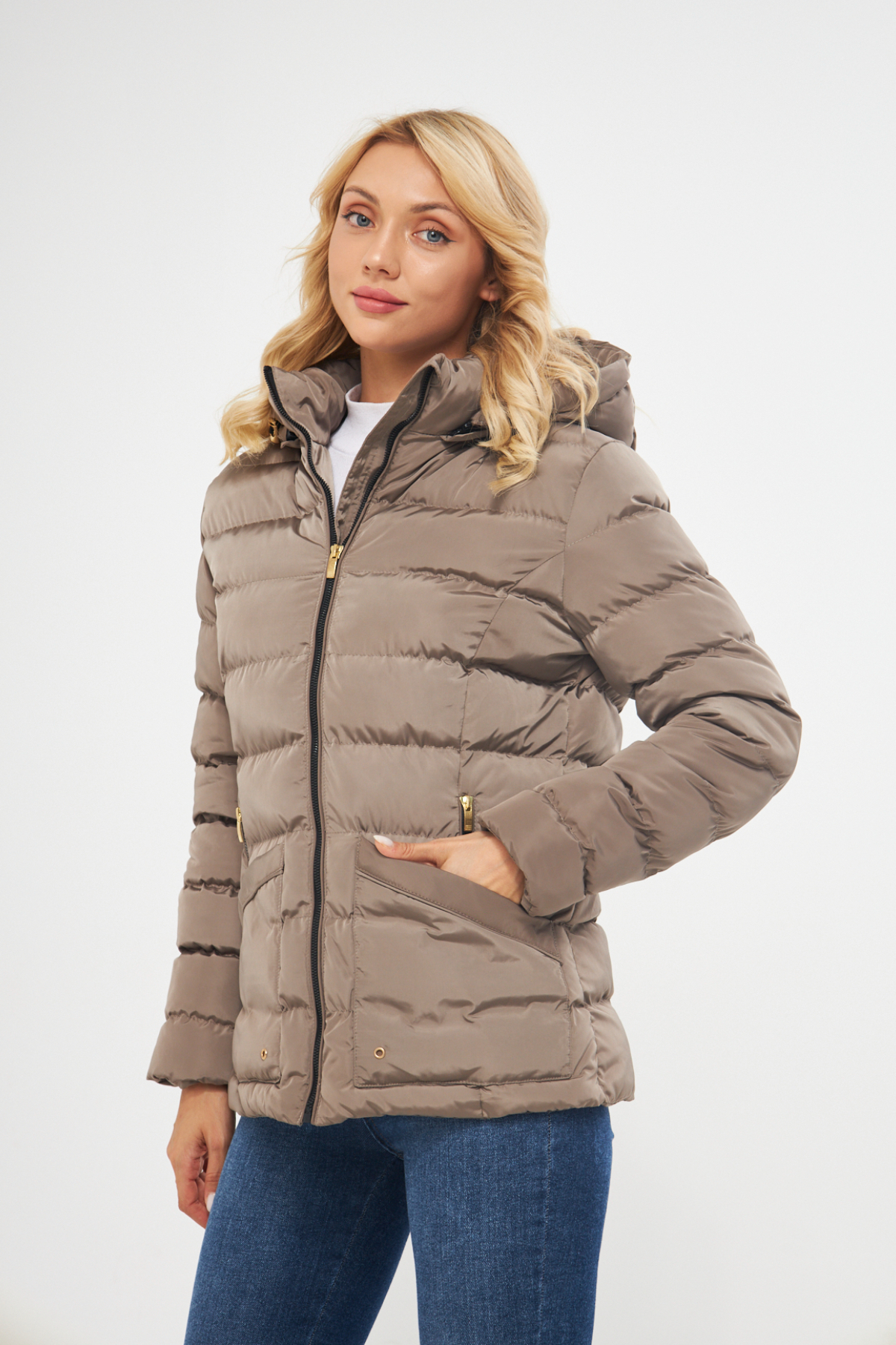 دینامو کاپشن پفی کلاه دار زنانه مدل Earth 5014