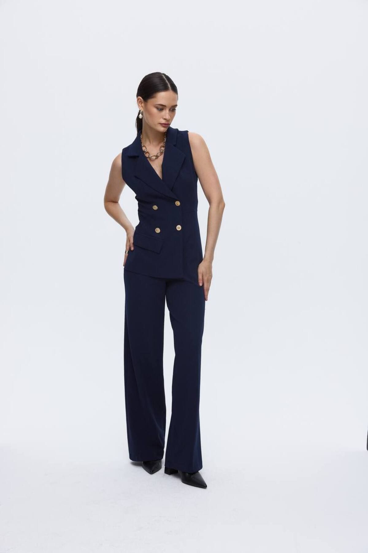 Navy sale sleeveless jumpsuit