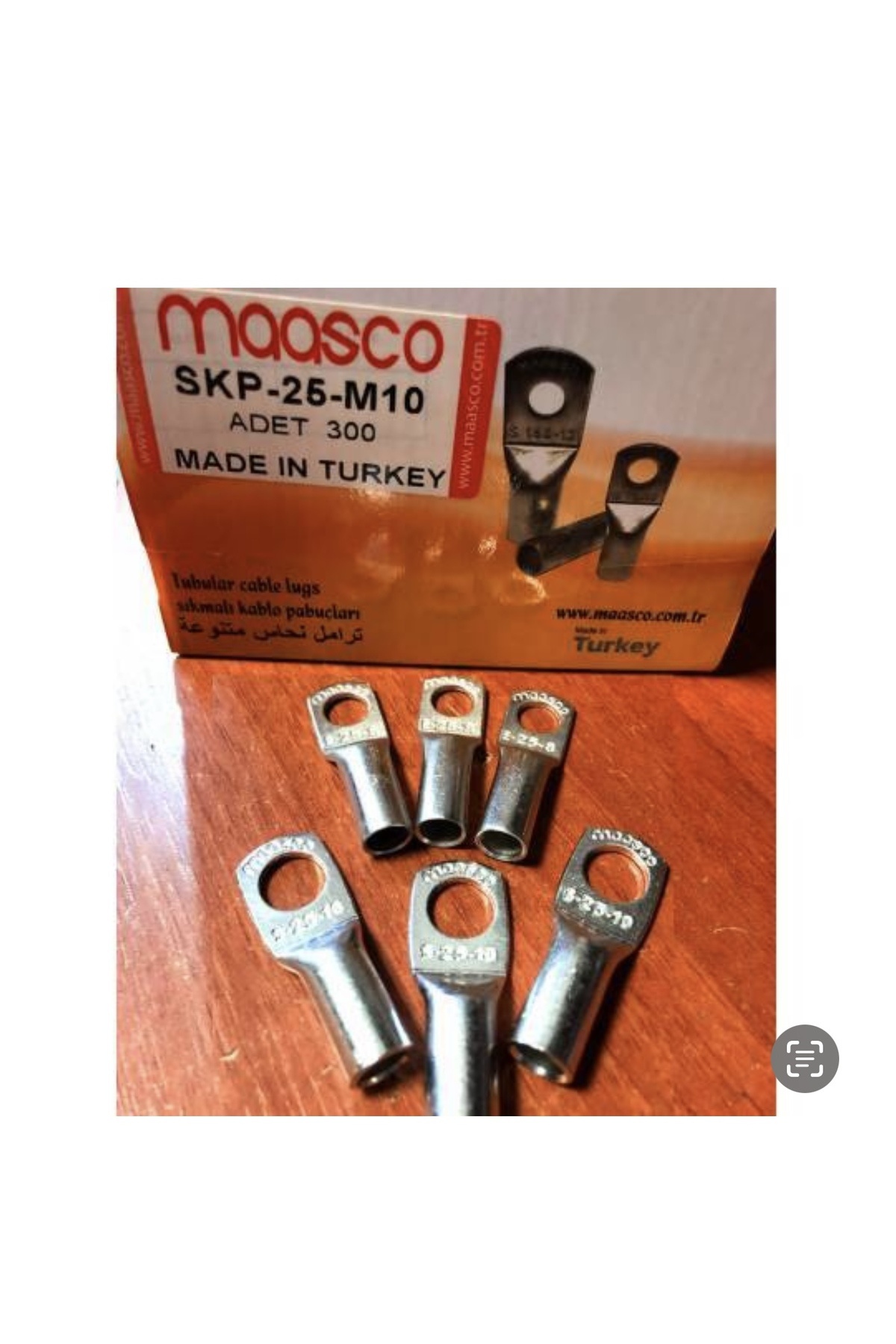 maasco (5 ADET) 25 Mm² Skp-sıkmalı Kablo Pabucu M8 (ELEKTORLİTİK BAKIR) St-25-m8