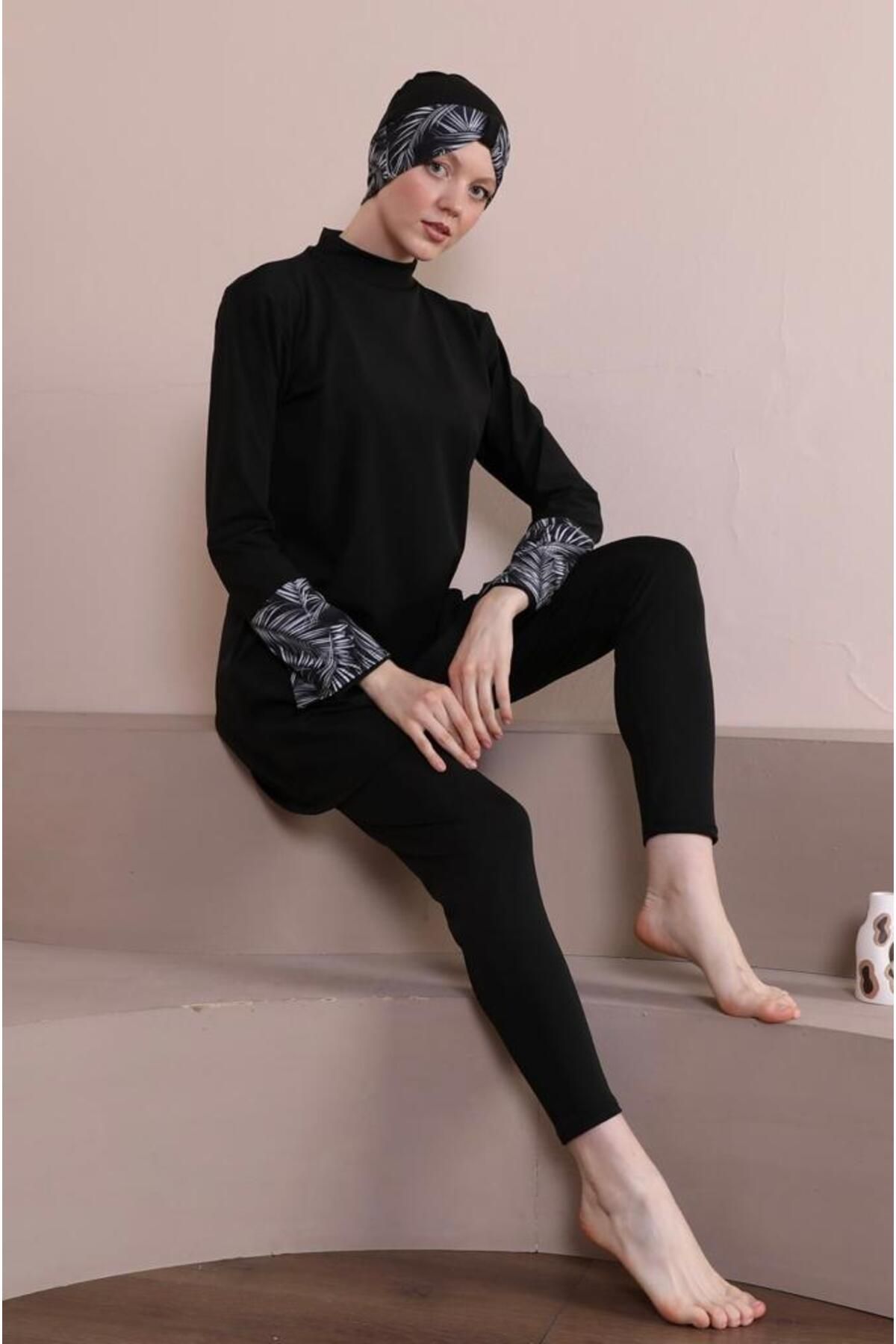 Dry-Fit Jambiere De Damă Cu Hijab Cu Talie Înaltă Și Lycra - Design Flexibil De Recuperare Femeie - 2XL