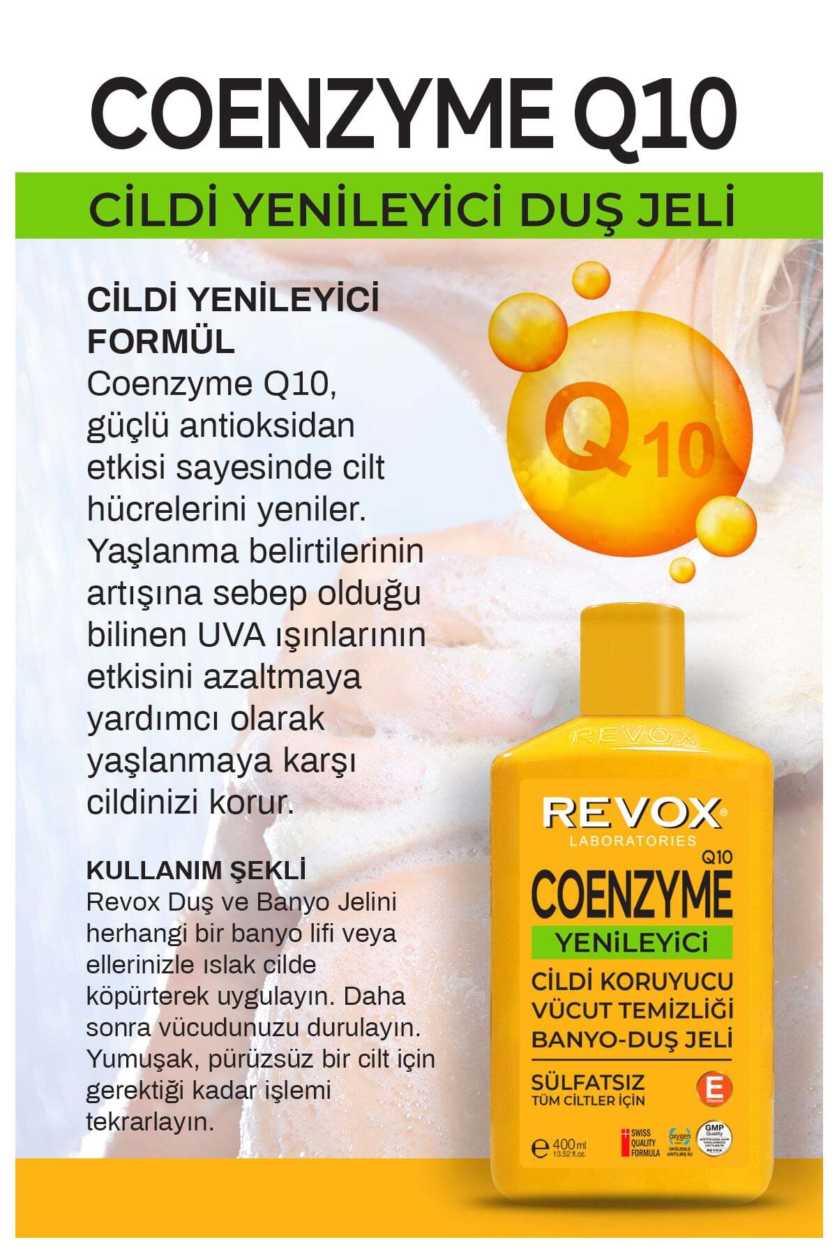 ژل و کرم دوش زنانه – مردانه  Revox | Coenzyme+Hyaluronicacid اورجینال - تصویر 4