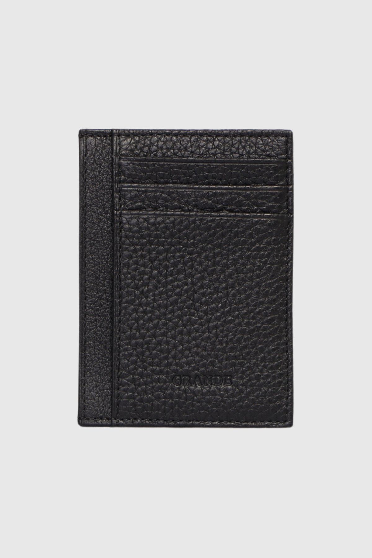 Grande 750 Hakiki Deri Slim Kartlık Flother Siyah