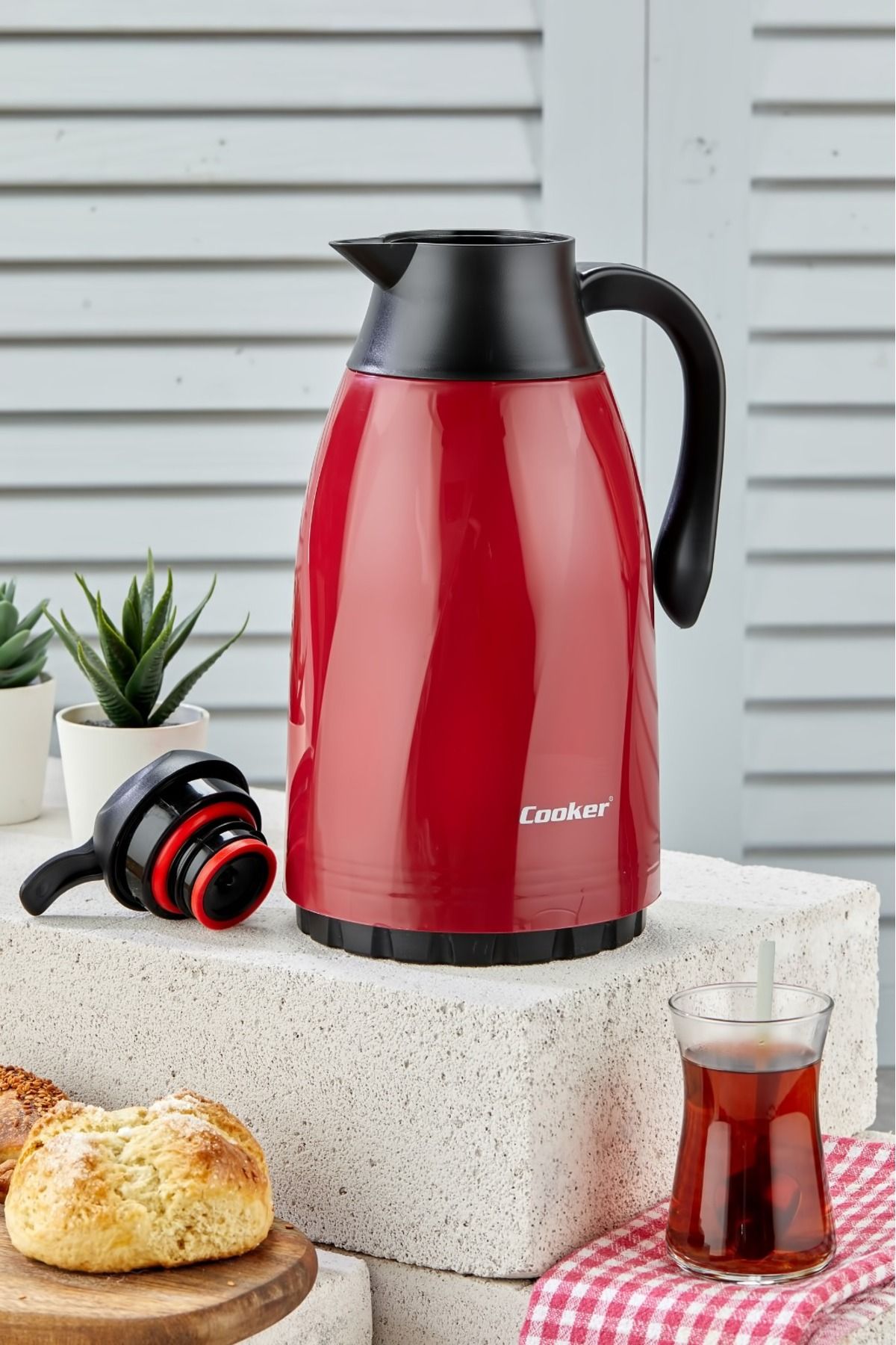 فلاسک قرمز بهار 1،3 لیتر ترموس شیشه ای خصوصی و پیک نیک Cooker