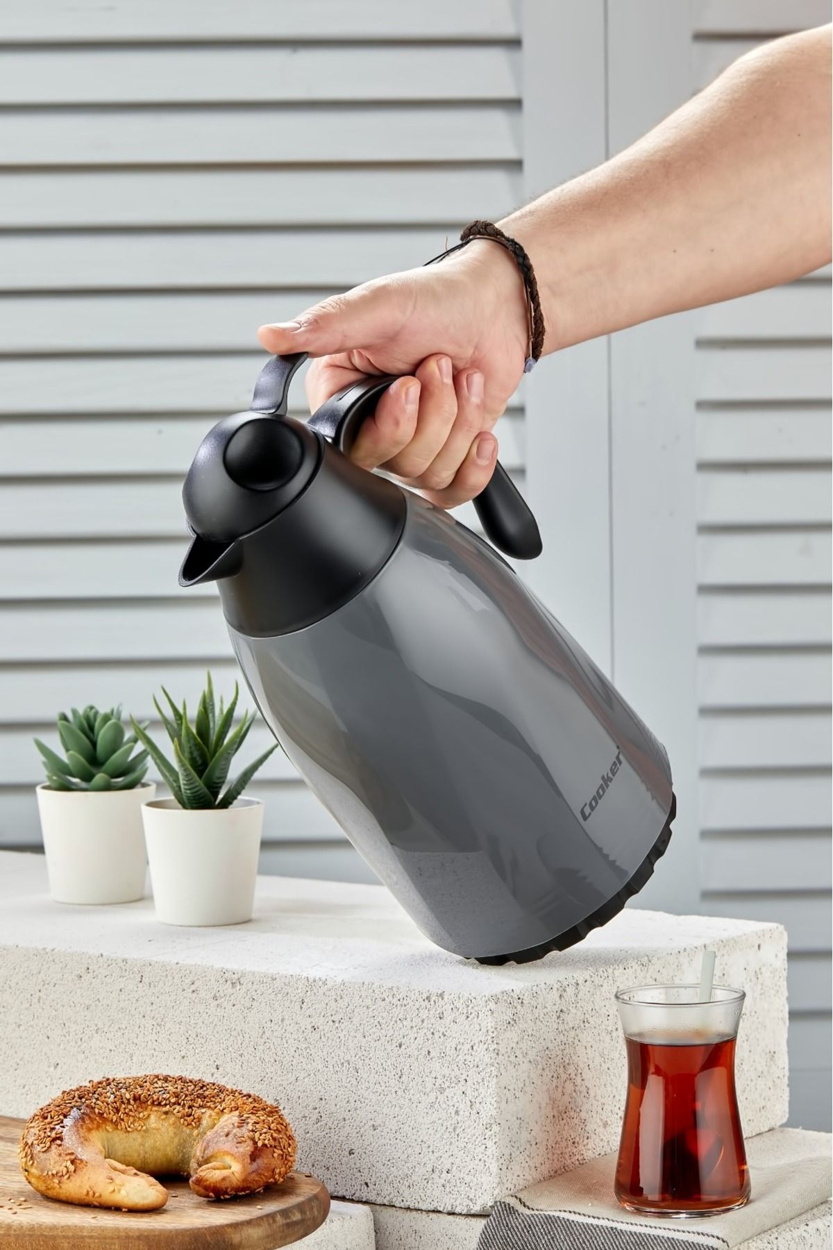 فلاسک خاکستری بهار 1،3 لیتر ترموس شیشه ای خصوصی و پیک نیک Cooker
