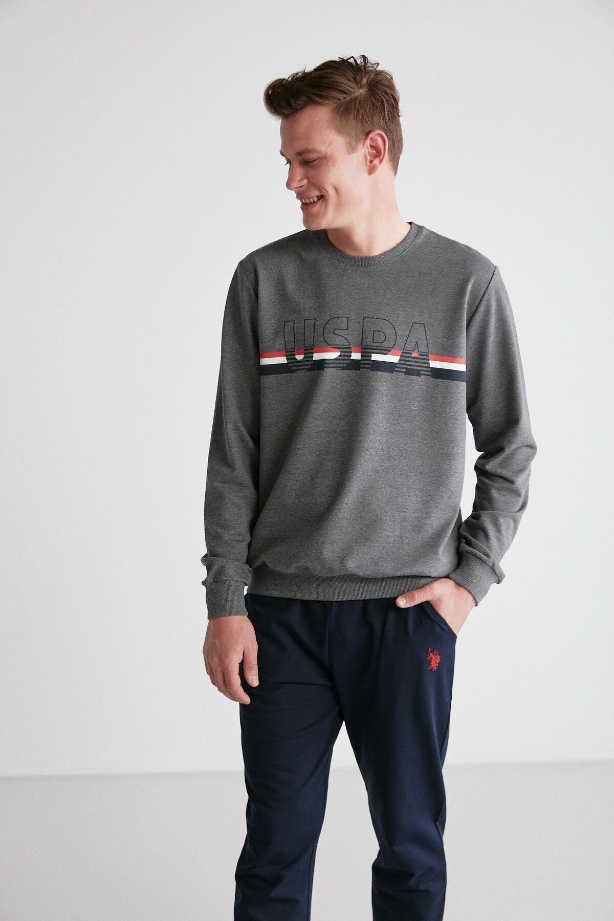U.S. Polo Assn. پایه. POLO ASSN. ست لباس خواب یقه گرد مردانه 18710