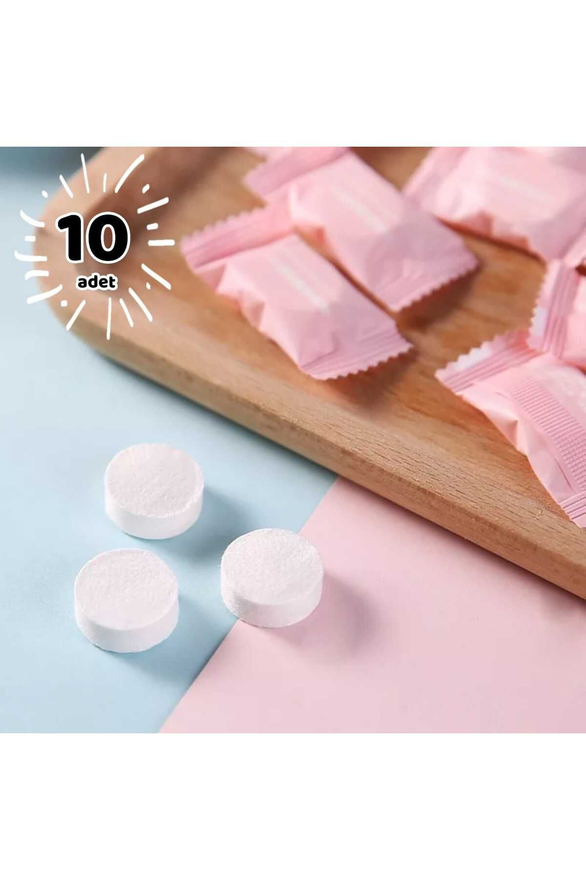 10 Adet Tek Kullanımlık Sıkıştırılmış Islak Mendil