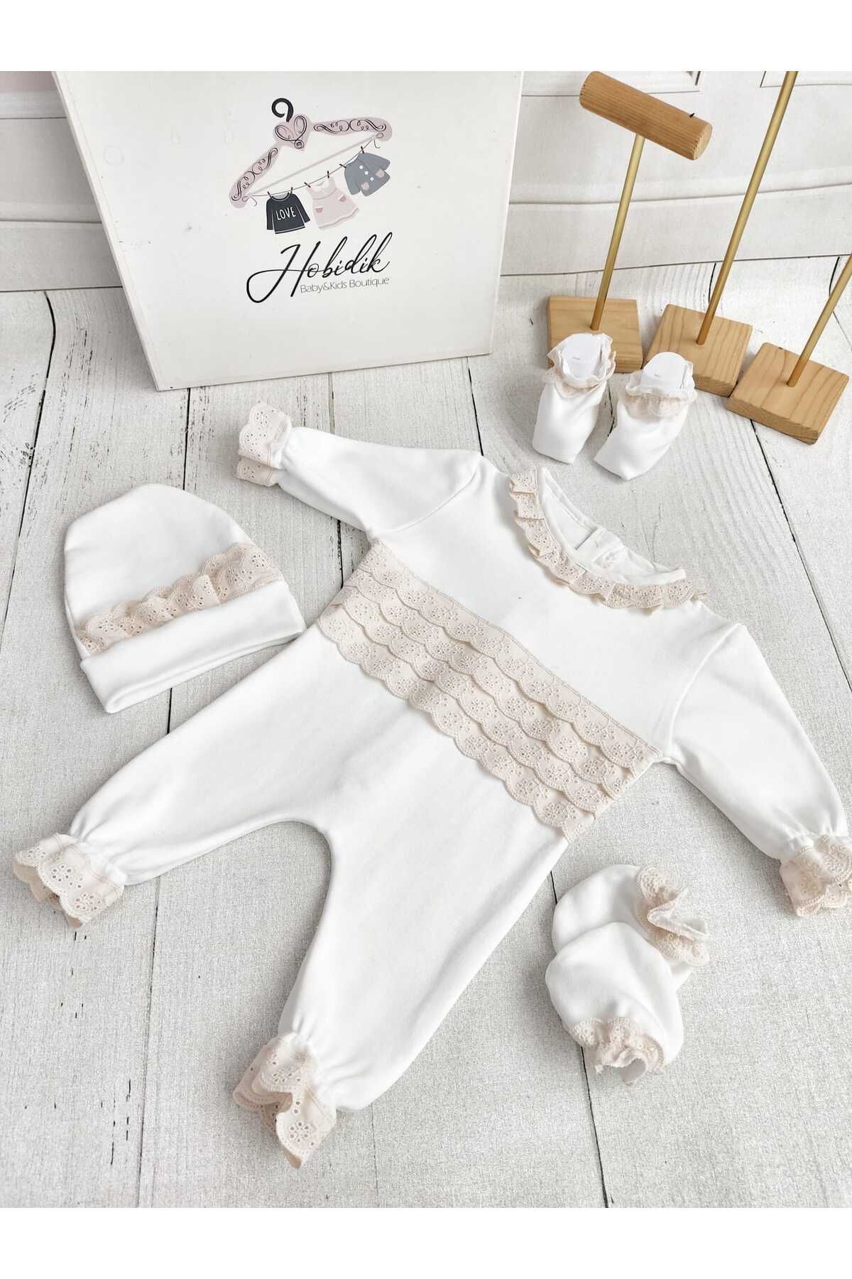 Cream top lace jumpsuit