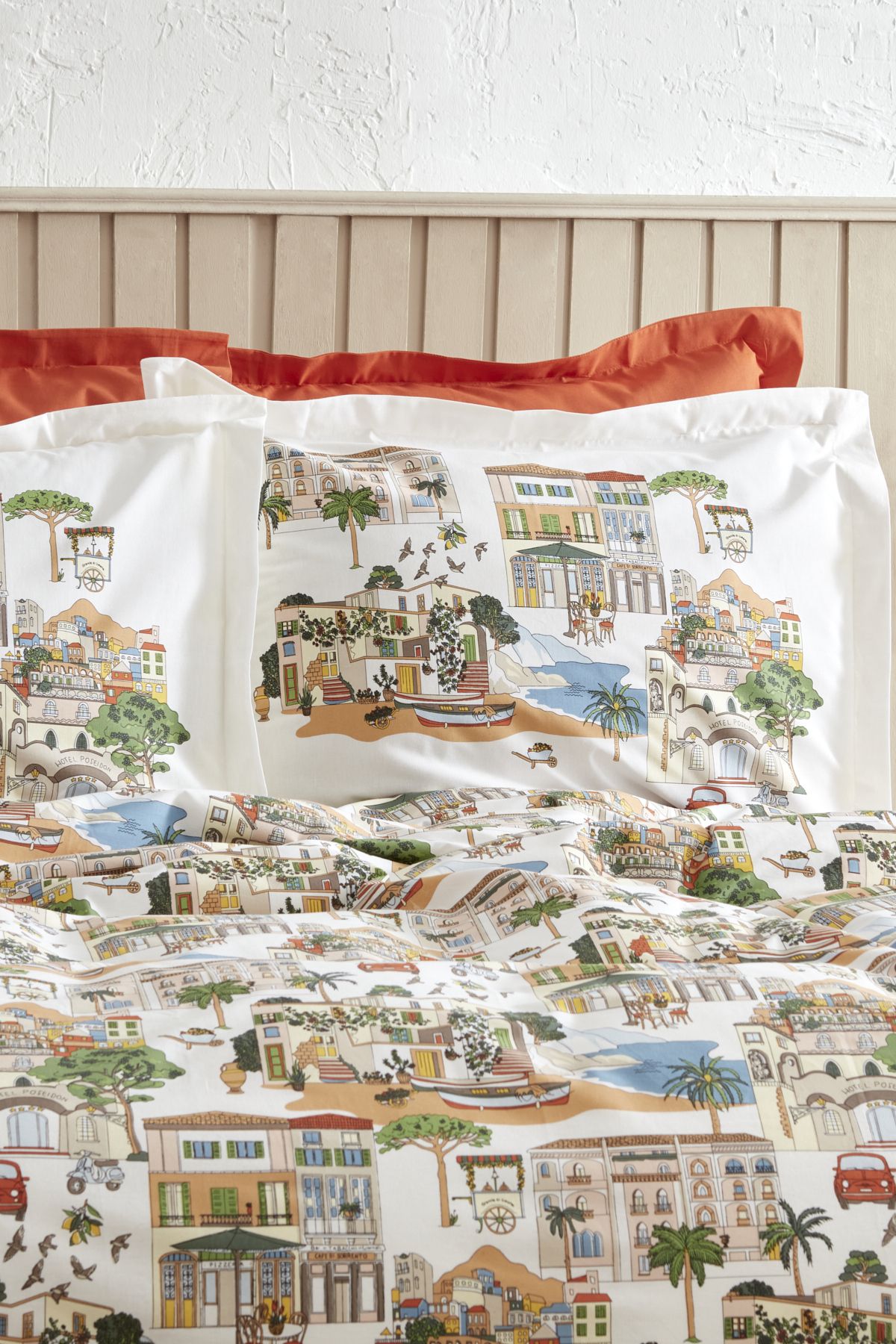 Karaca Home-Set cuvertură dublă de pilota Gwen Terracotta 100% bumbac PP 2