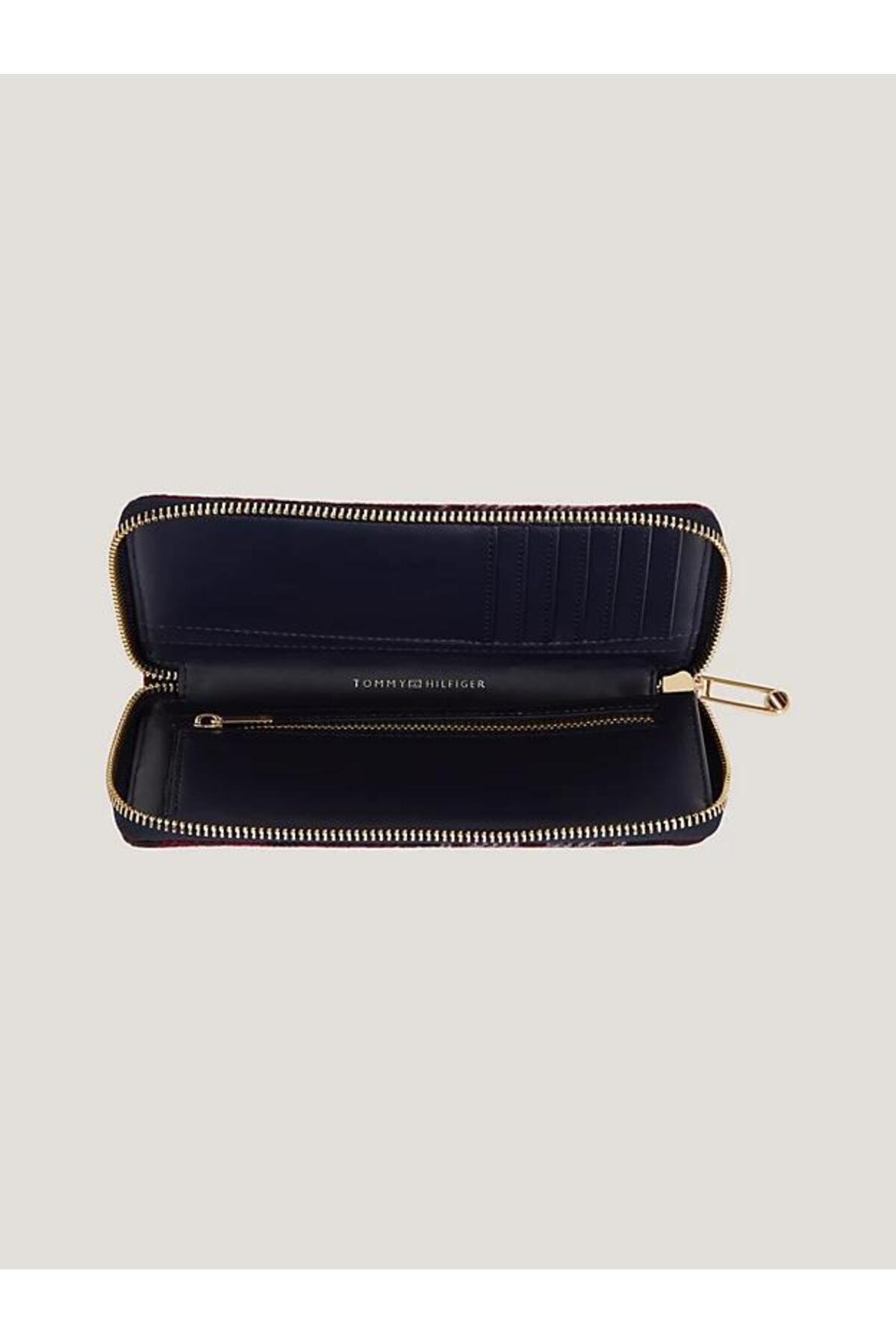 کیف پول آبی زنانه TOMMY LARGE ZA TARTAN نمادین Tommy Hilfiger