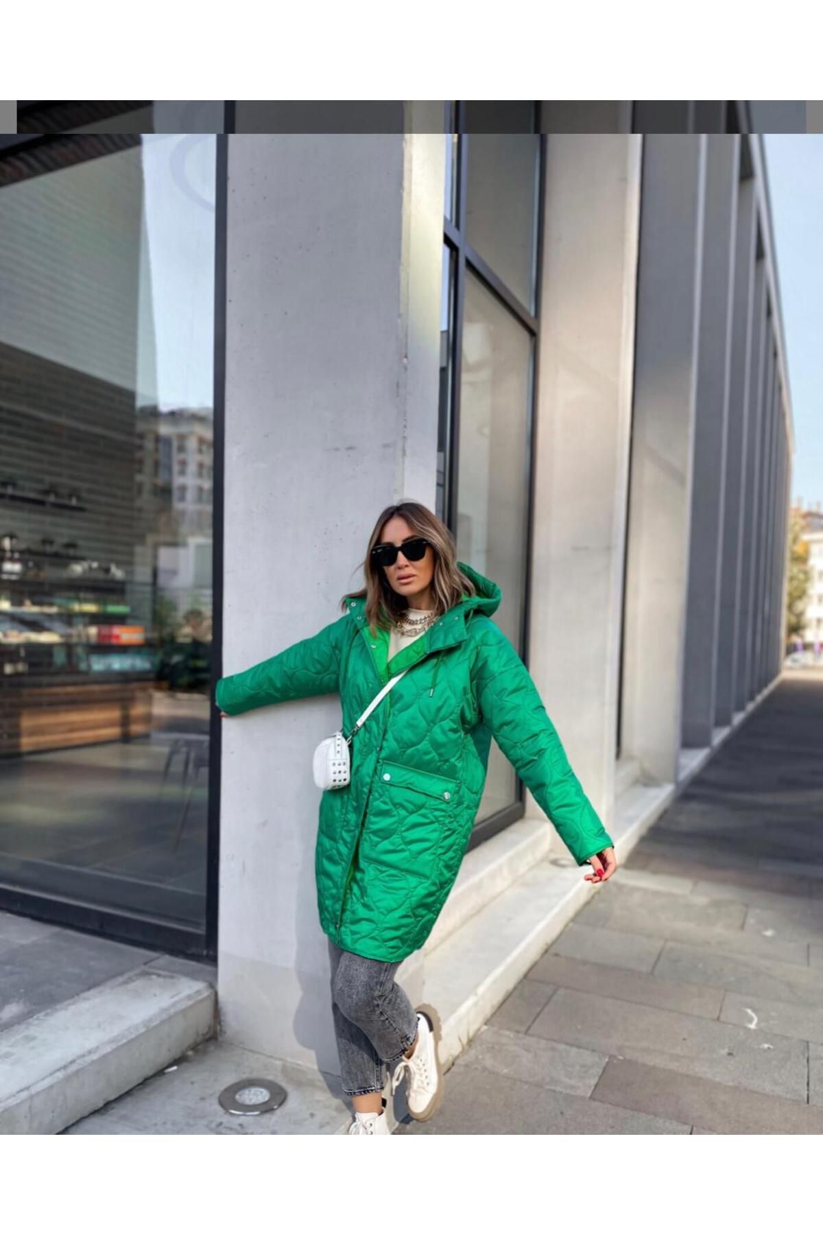 Mid length quilted coat store
