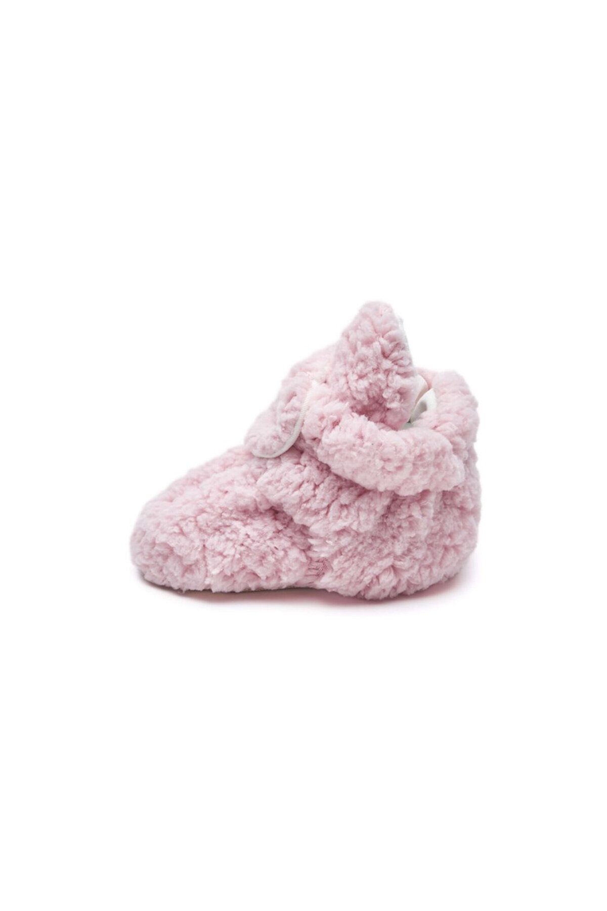 First Step-Snap-On Non-Slip Sole Sherpa Booties Baby Non-Slip Sole Snap Booties F-859-PINK Pe 3