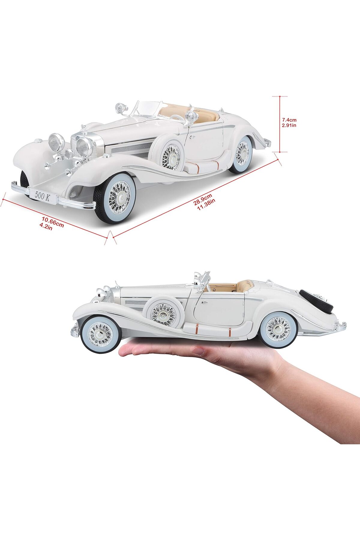 Maisto 1:18 Ölçek 1936 Mercedes-Benz 500 K Typ Specialroadster