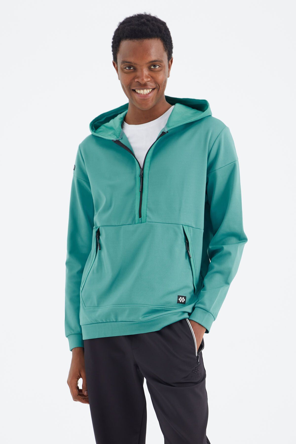Dark green online zipper hoodie