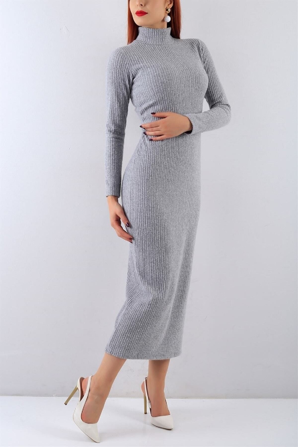 Maxi dol Dress Gray Ankle Pants Trendyol