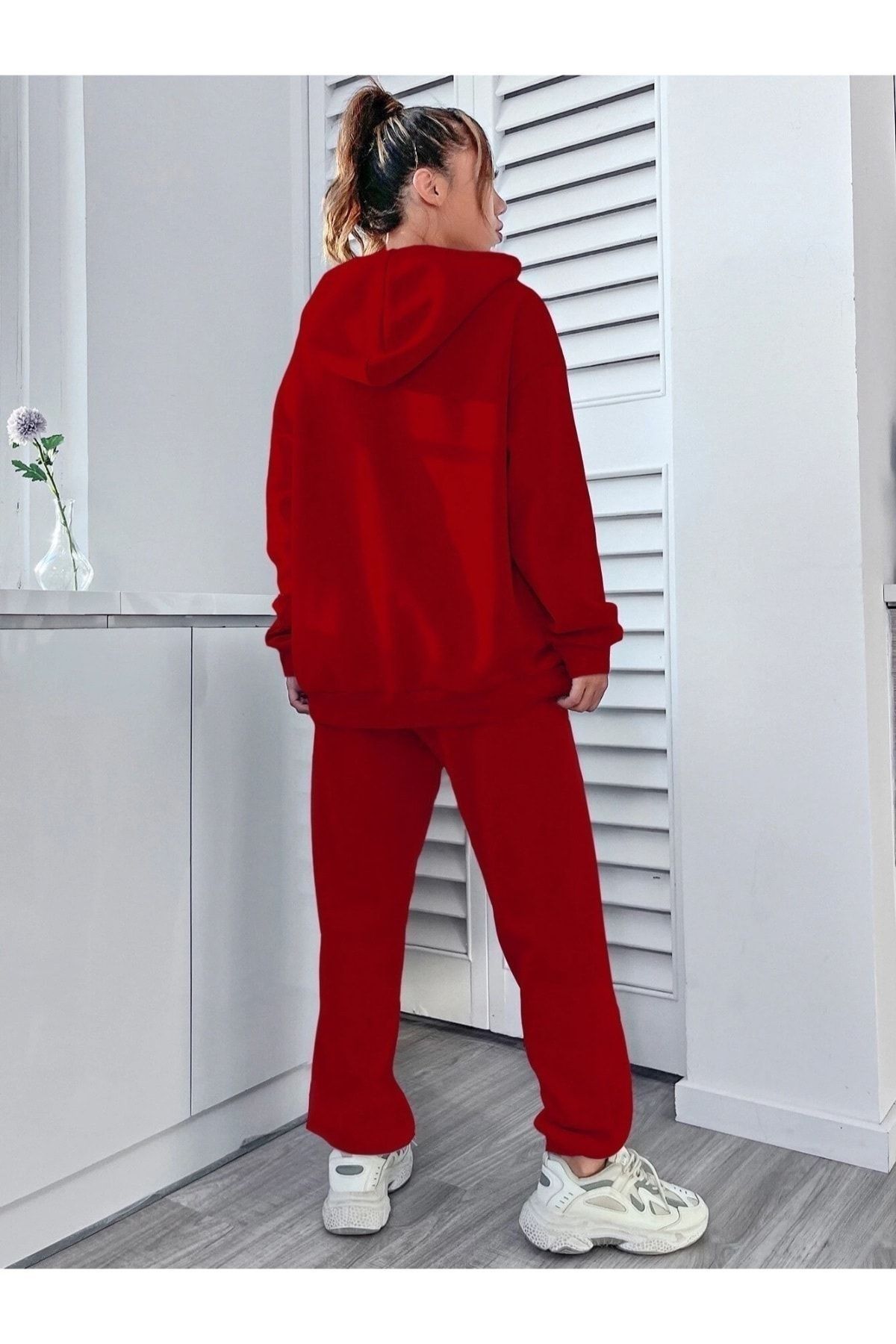 mercoledi Women s Happiness Bottom Top Tracksuit Set Oversize Hooded