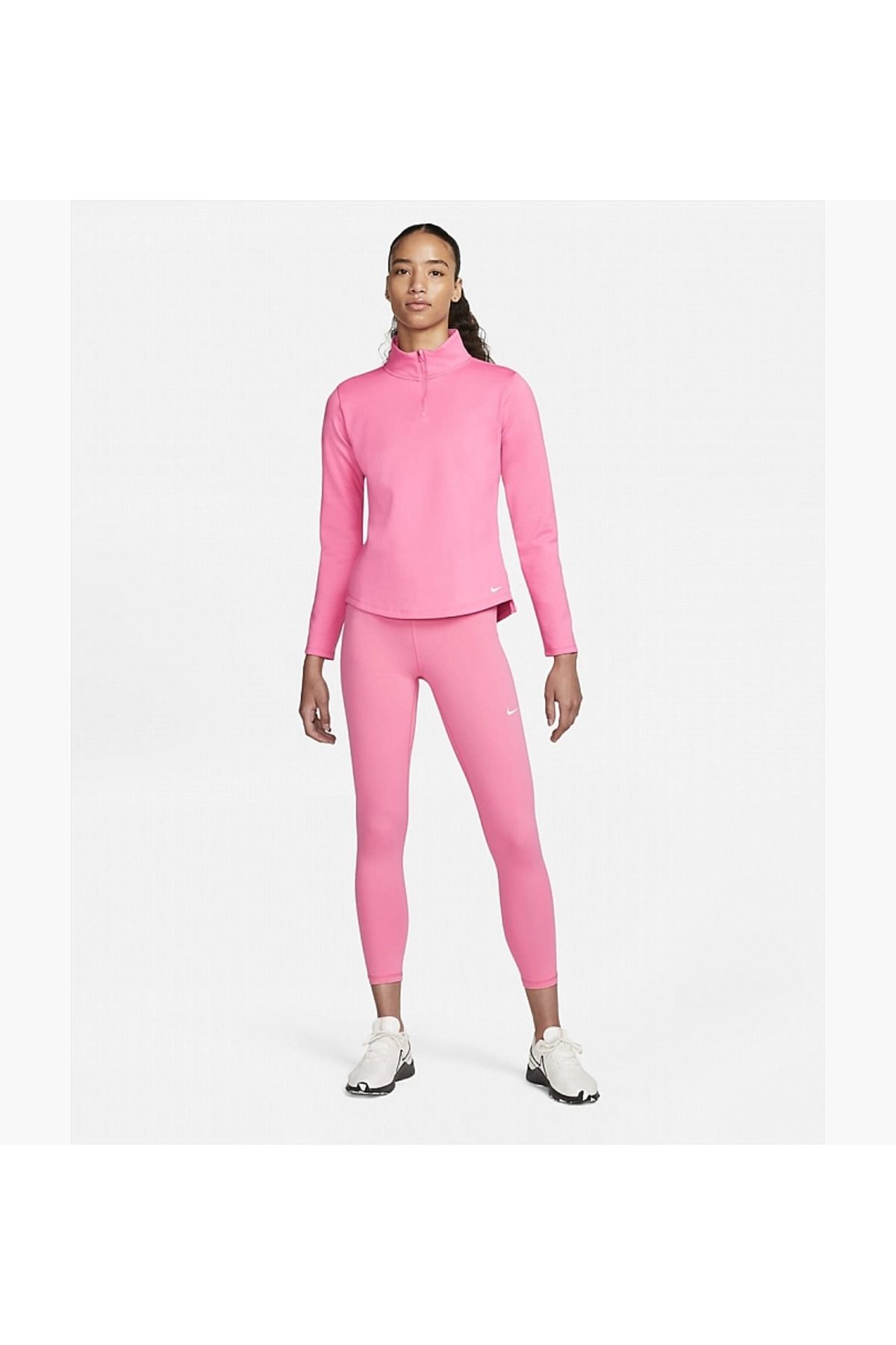 Pink nike deals half zip top