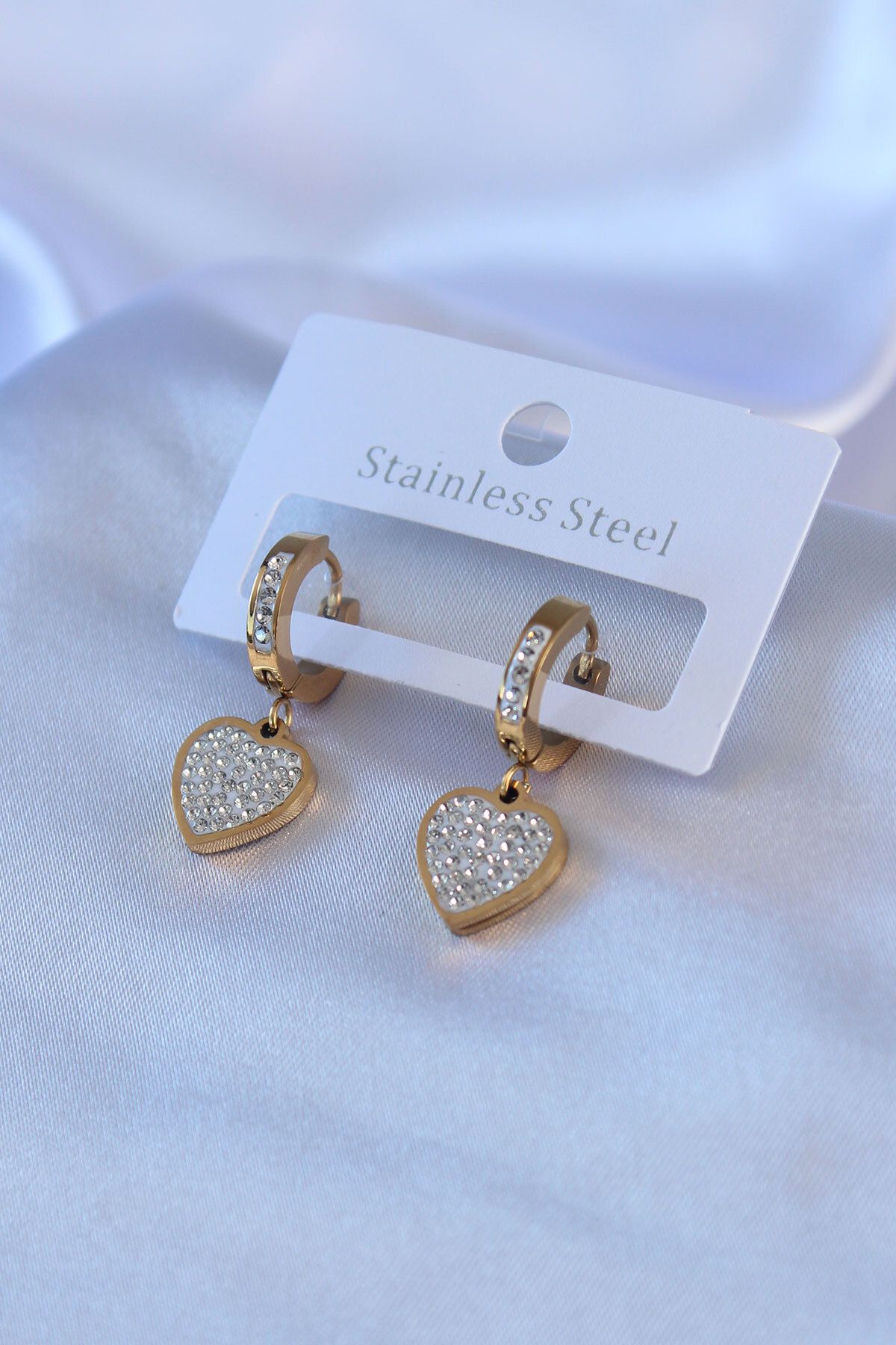 Gold surgical steel earrings sale
