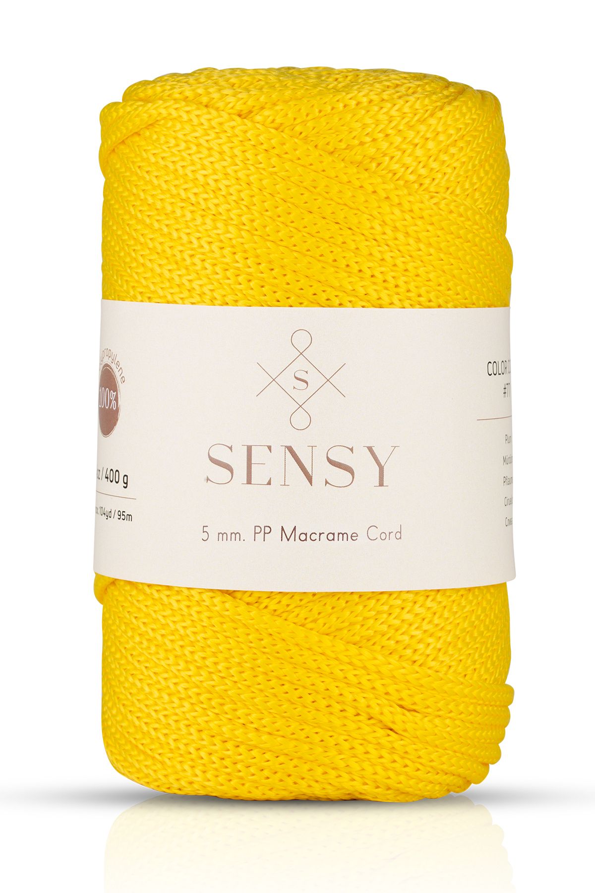 SENSY-5 Mm - 400 gr Polyester Macrame Thread Yellow 95 M Polyester Macrame Thread Suppla Rope And Bag Thread 1