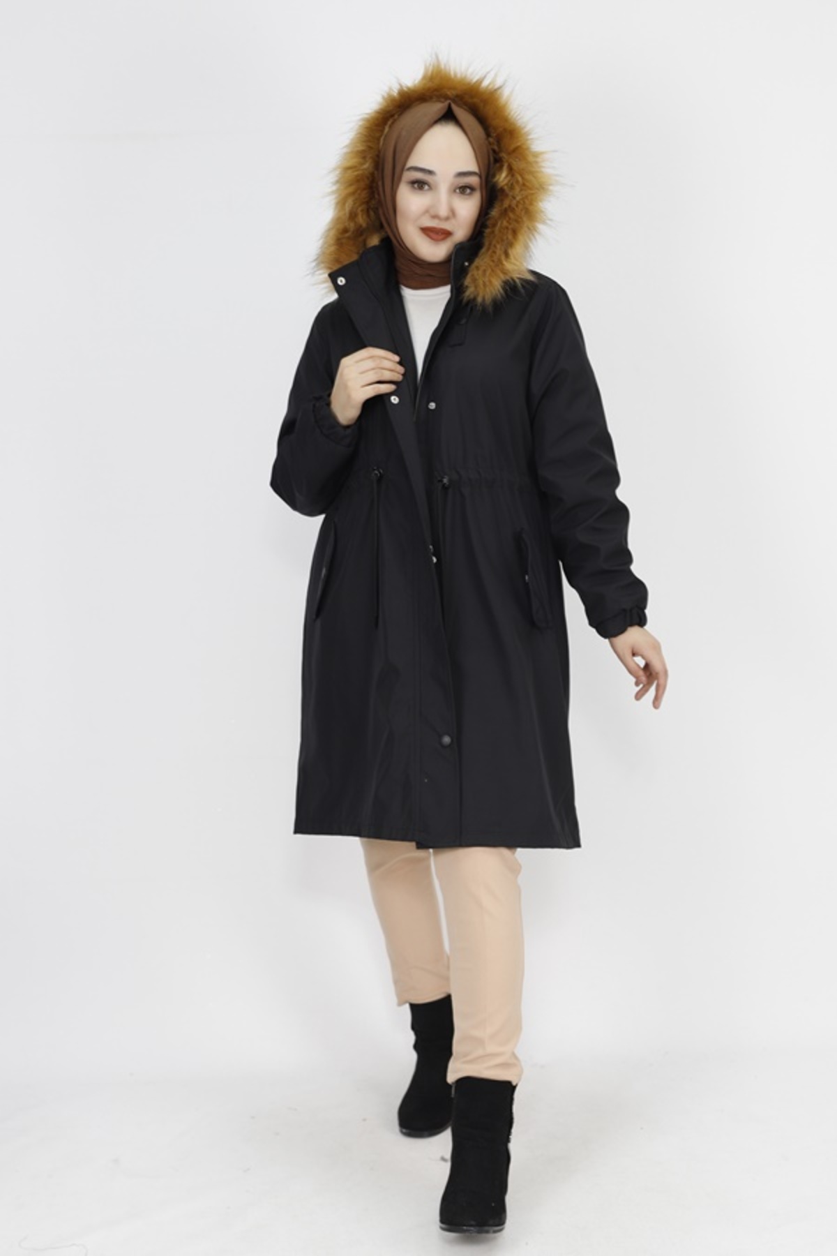 Butik Bondet Kumaş Büyük Beden Orta Boy Kaban