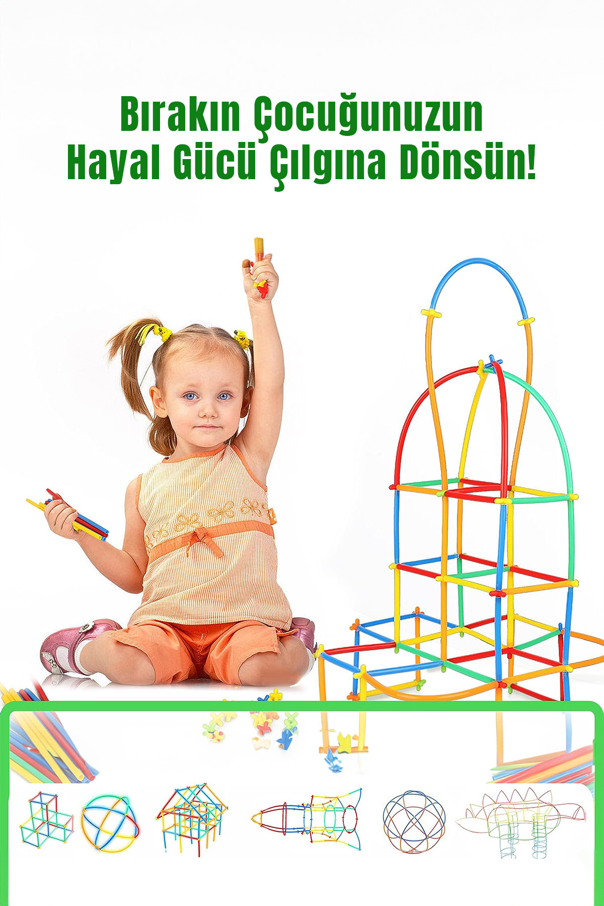 MAROKEN Bambuu Pipet Çubuk 300 Parça Çocuk Beceri Gelişim fotoğrafı 3 (önizleme)