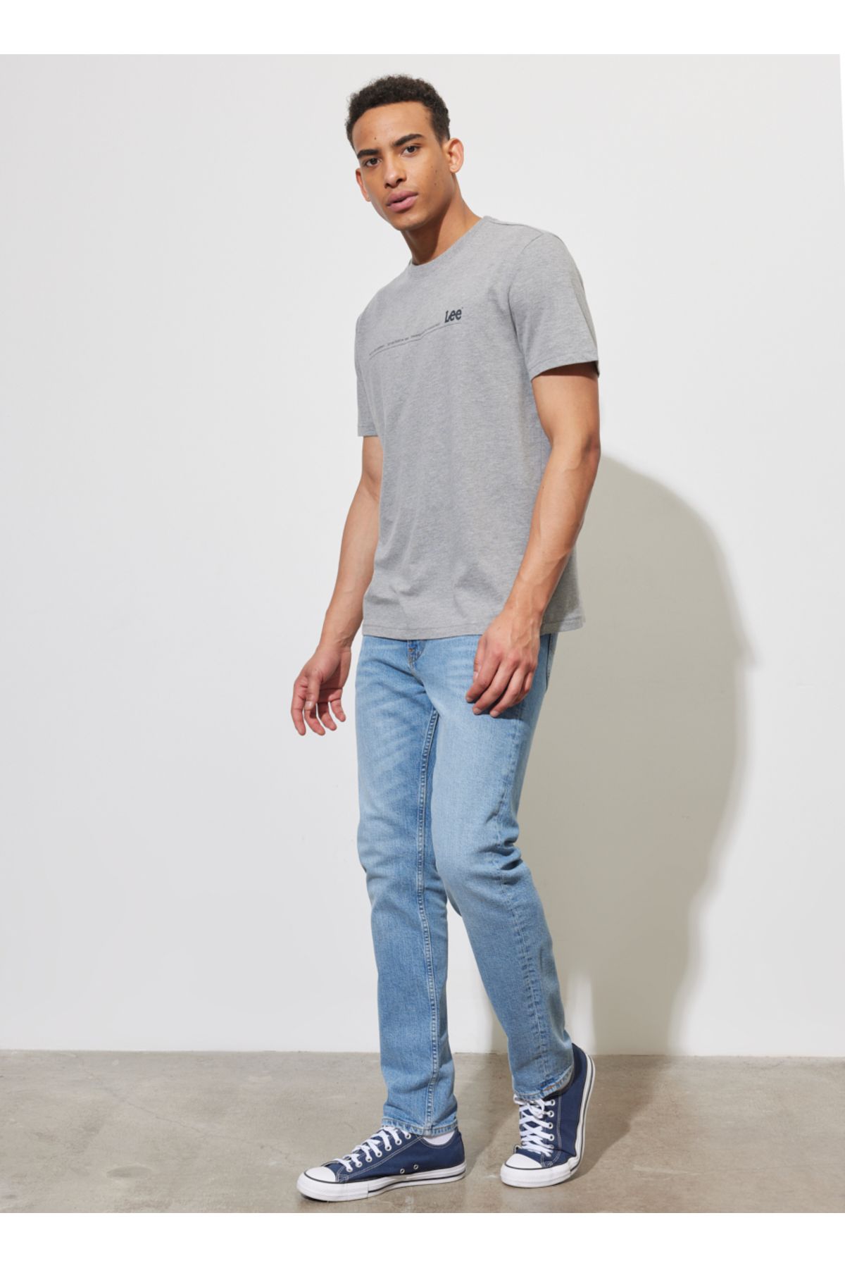 شلوار جین آبی مردانه SLIM FIT NUM برش کمر معمولی انعطاف پذیر Lee