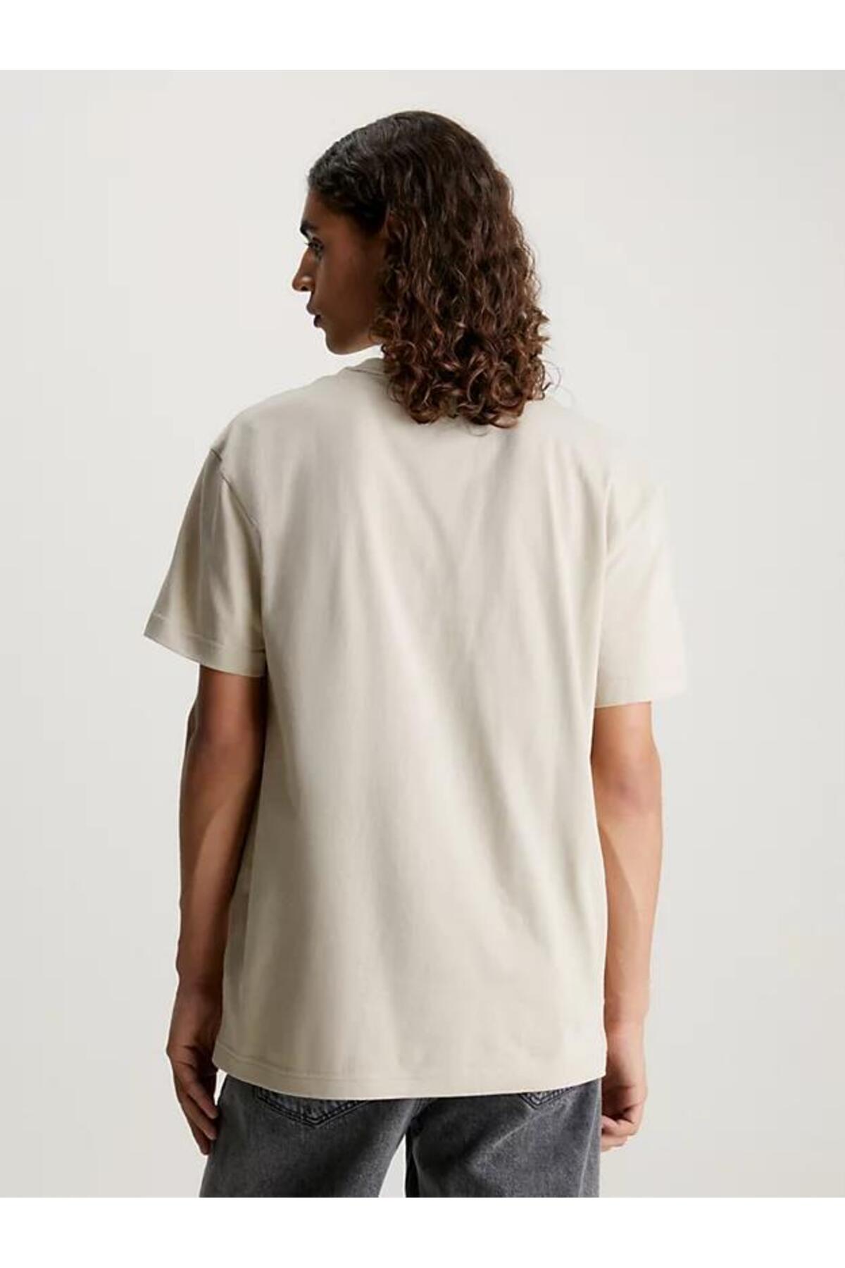 تیشرت مردانه خاکستری کلوین کلاین | J30J324008PED اورجینال - تصویر 3