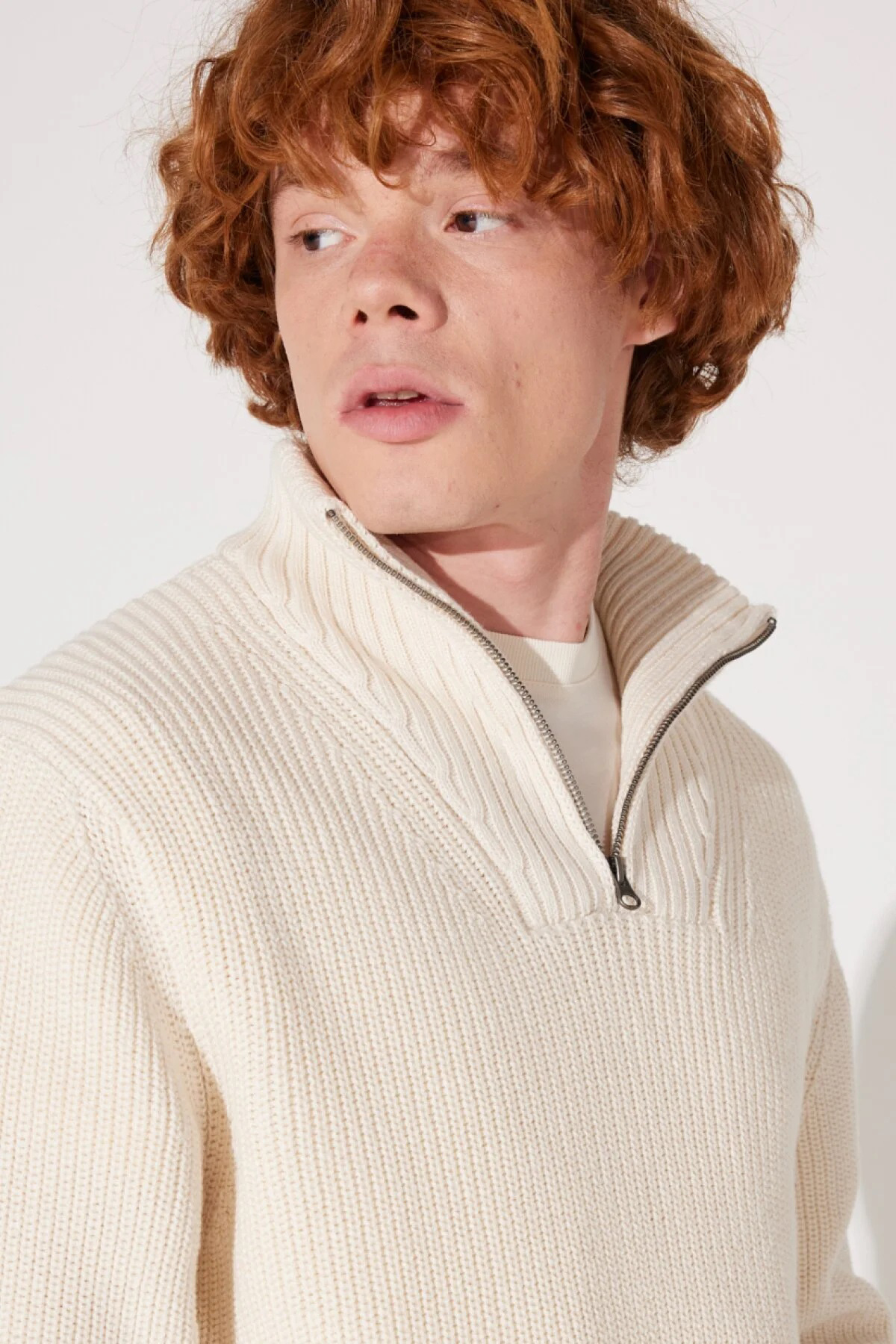 Lee  Regular Fit Yarım Fermuarlı Balıkçı Yaka Kazak Erkek L83YDENQ - Görsel 3