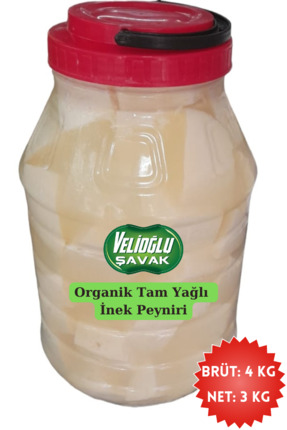 v.ş VelioğluŞavak Tam Yağlı Organik Salamura İnek Peyniri (Brüt:4 kg Net:3 kg)