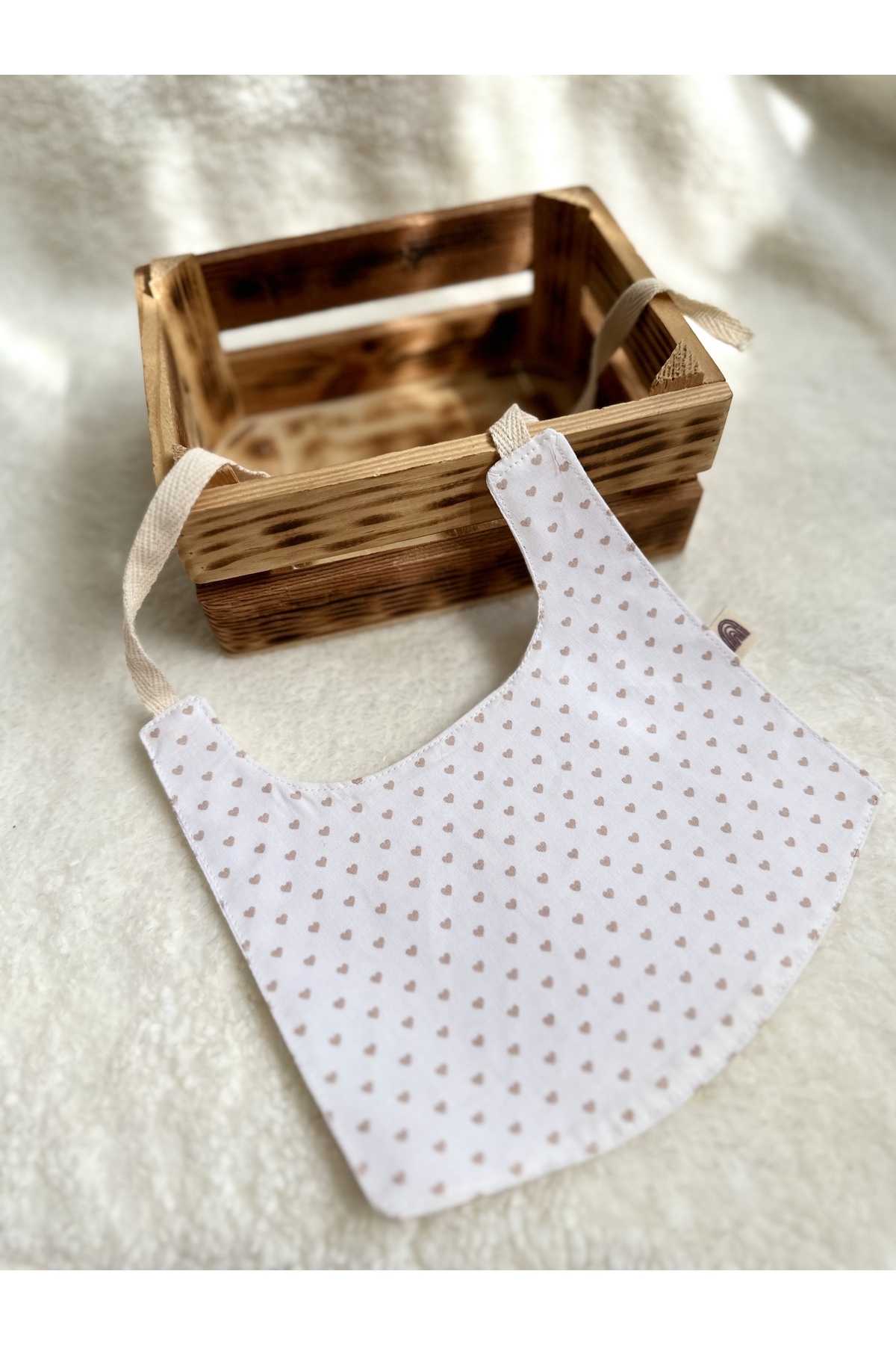 Mamareng Heart Serisi Müslin Aksesuar Yaka Önlük