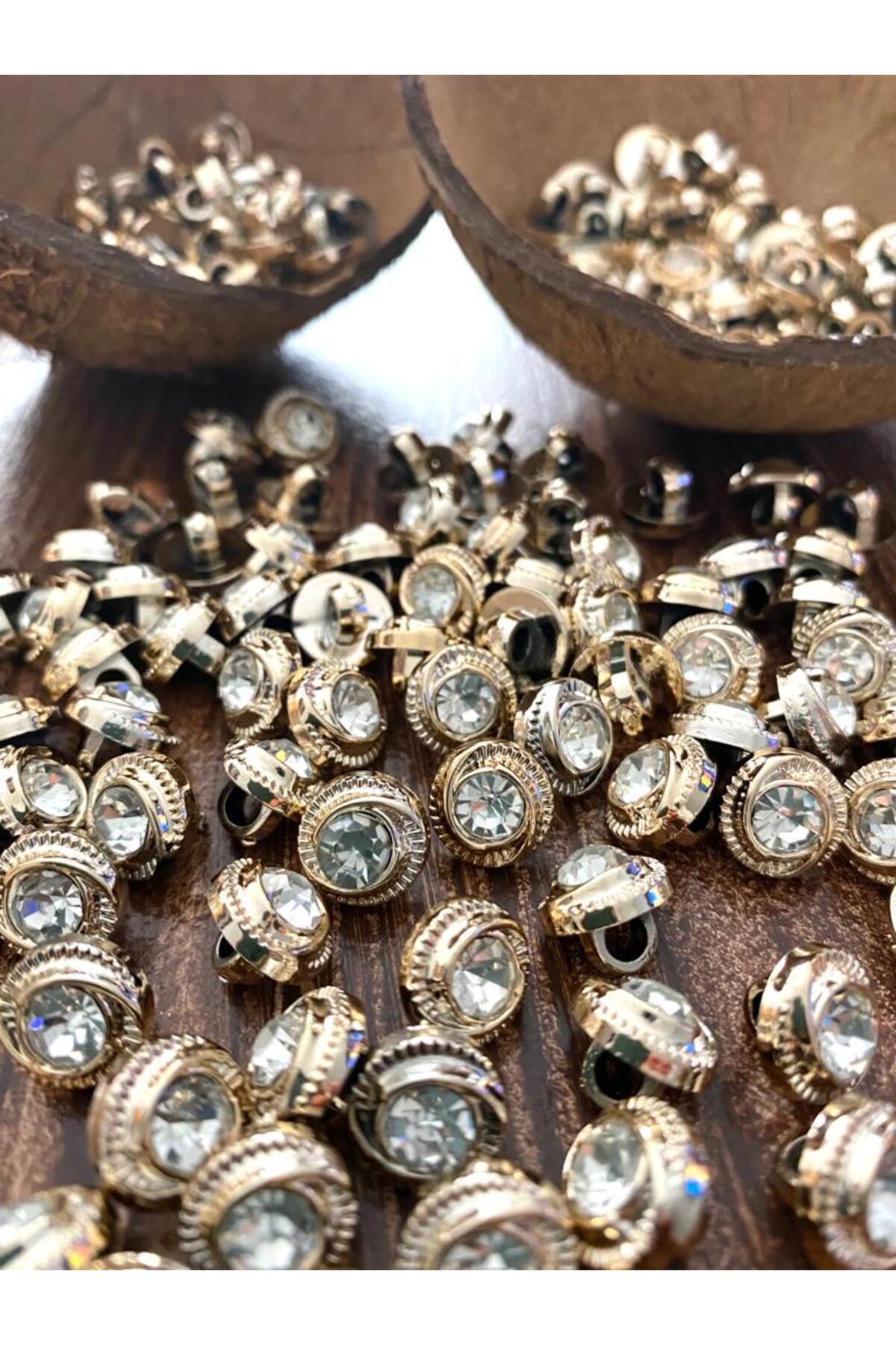 canan dizayn 11,5 MM GOLD TAŞLI DÜĞME (15 ADET)