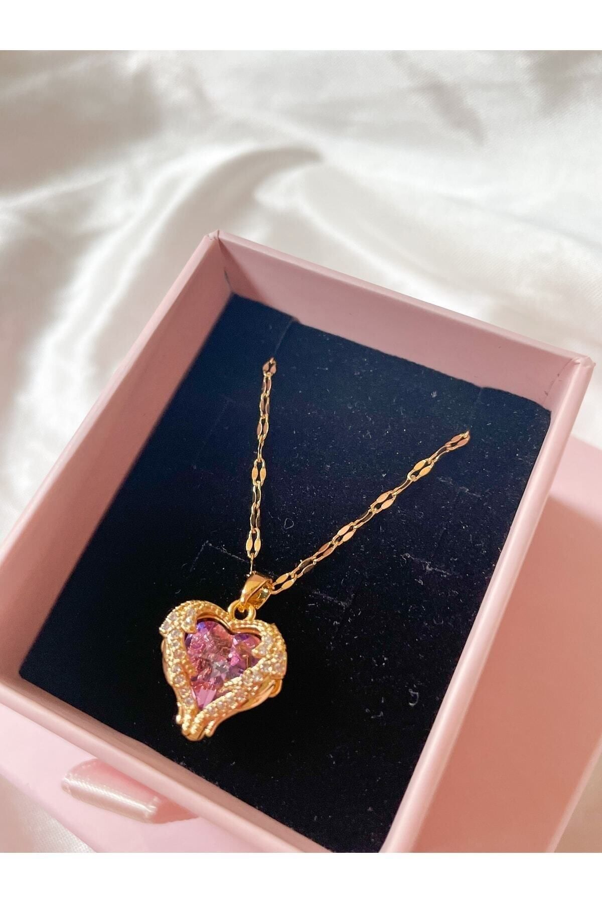 Pink heart deals pendant