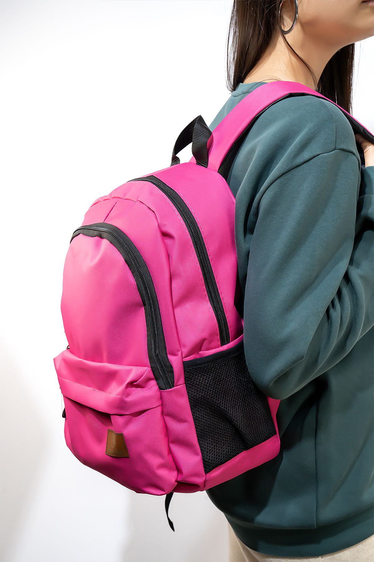 Plain pink backpack hot sale