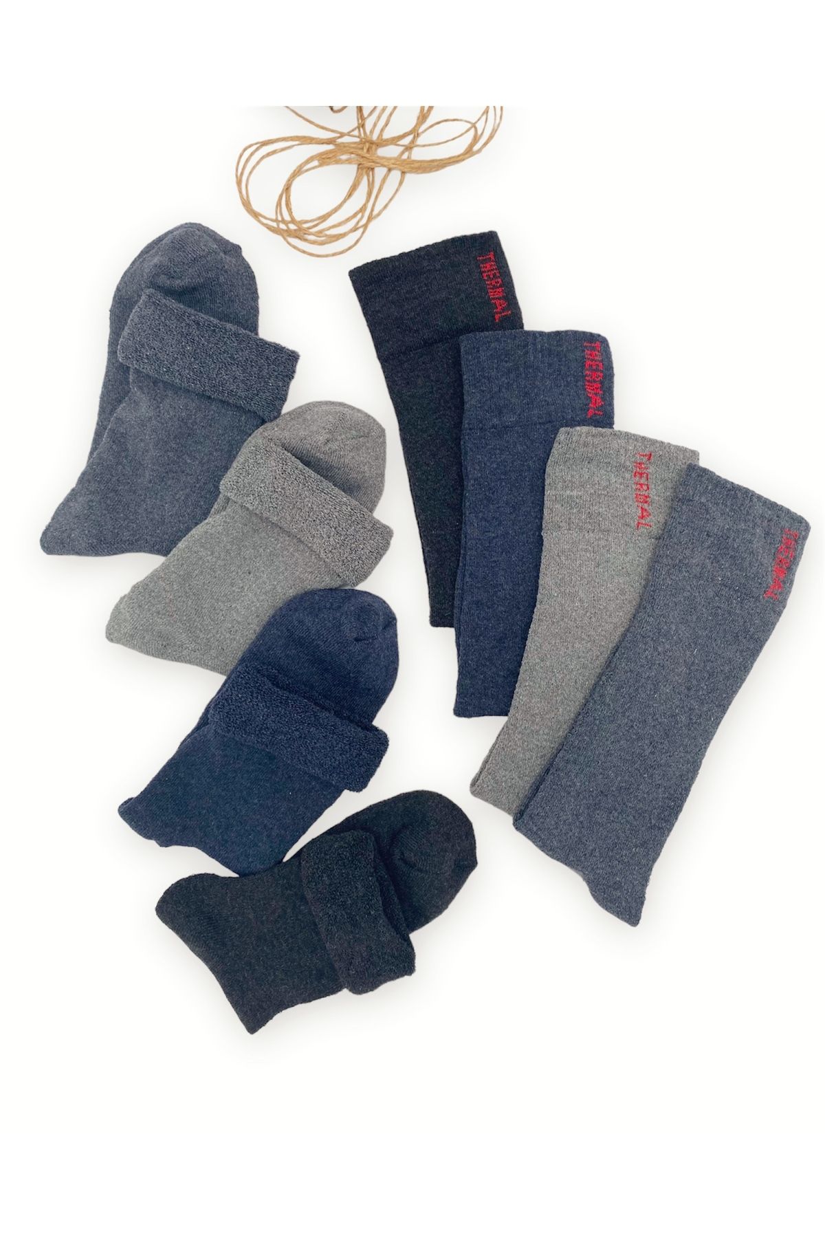 GÜÇLÜ 10 Lu Thermal Socks Winter Thick Men-women-unisex - Trendyol