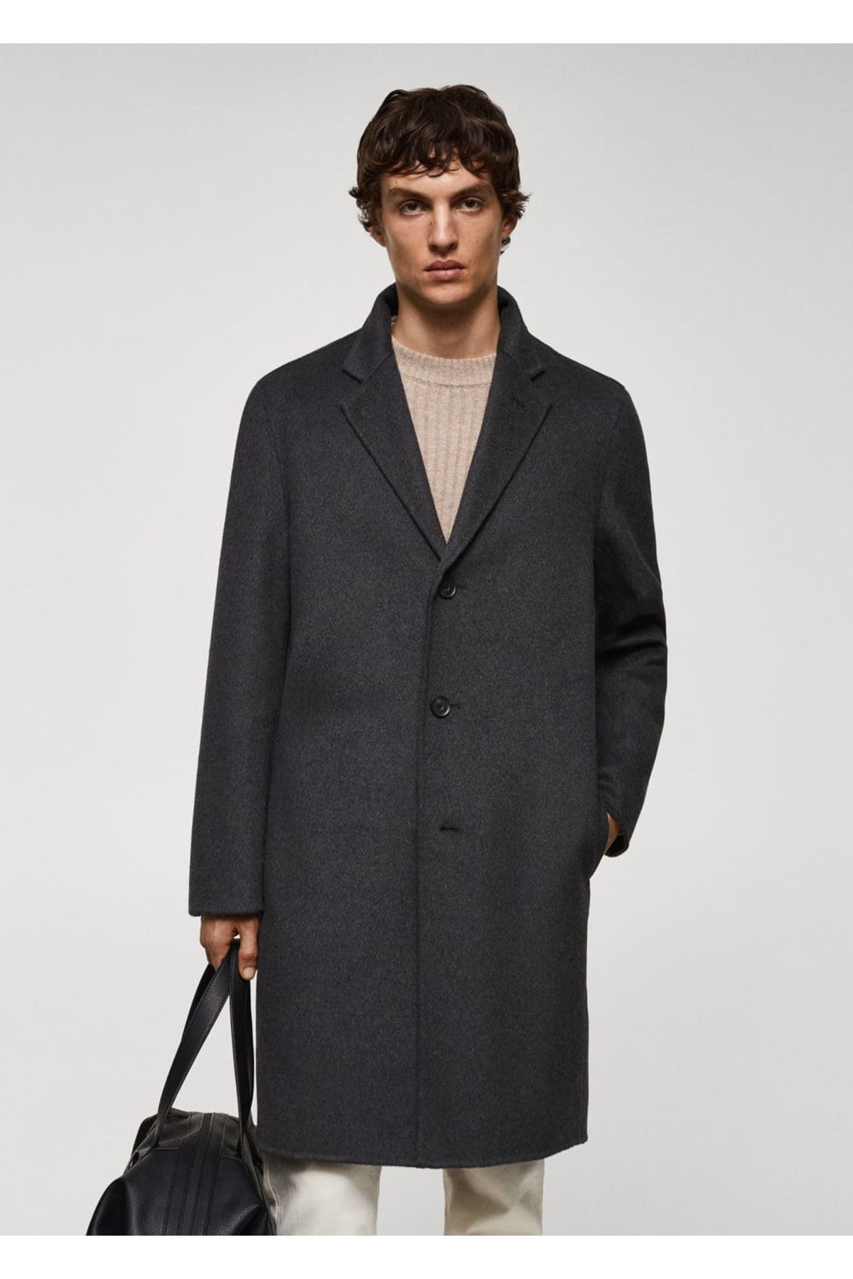 MANGO Man-Handmade Recycled Wool Overcoat 1