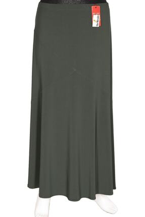 HESNA Kadın Bensu Sandy Penye Çapraz M. Astarsız Haki Etek