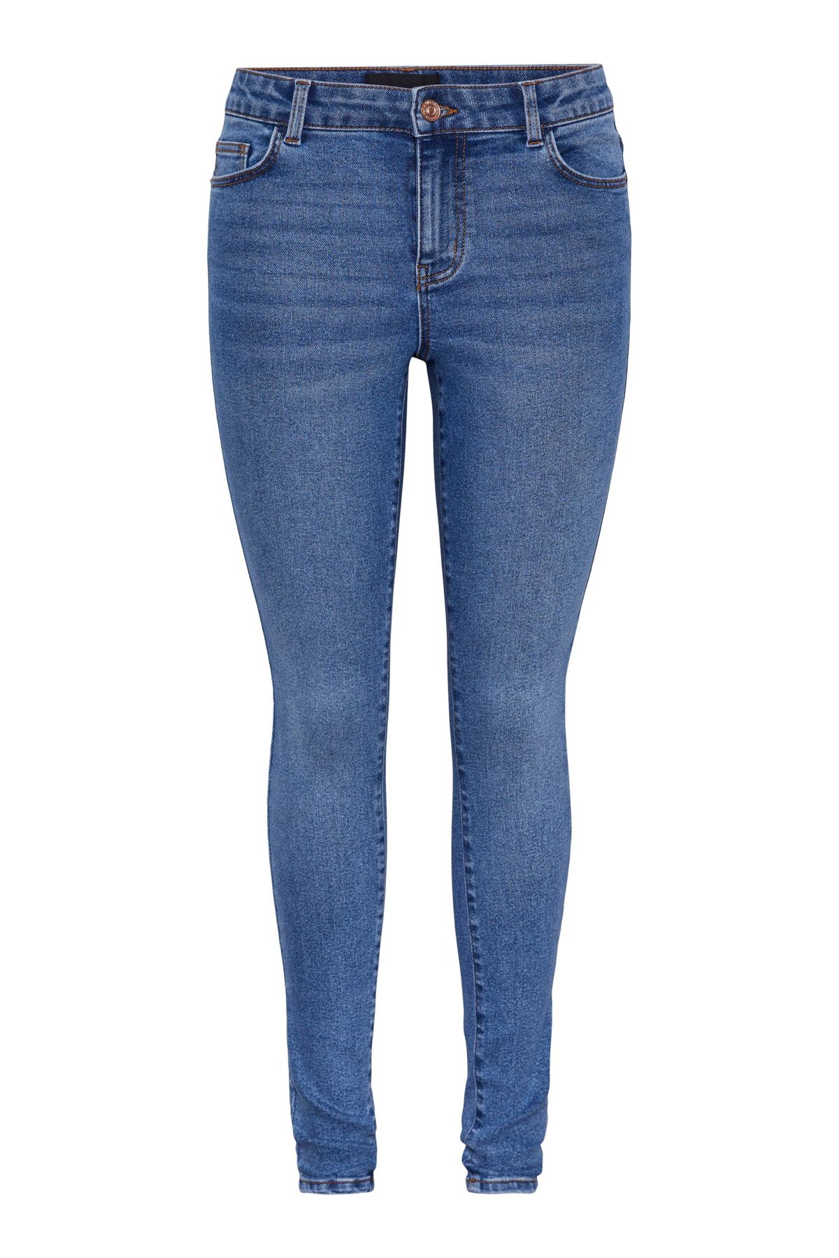 PIECES Dżinsy Średni Niebieski Denim Damskie / Dziewczęce Kobieta - S