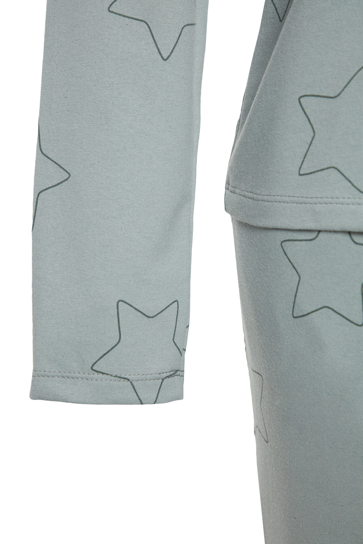 Trendyolmilla  Mint %100 Pamuklu Yıldızlı Örme Pijama Takımı THMAW24PT00234 - Görsel 7