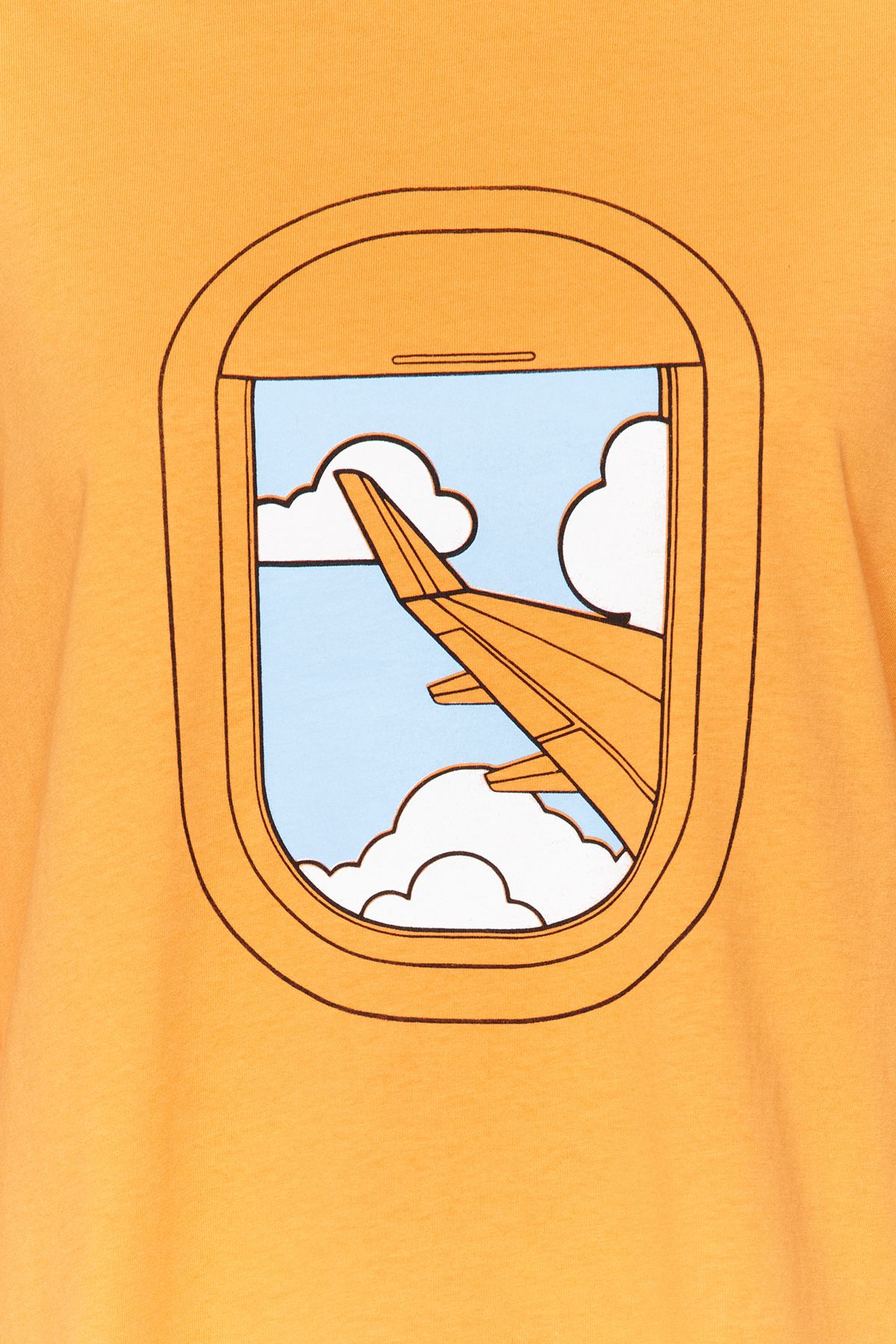 Trendyol Collection-Cloud Pattern 100% βαμβακερό πορτοκαλί μπλουζάκι και σετ υπνοδωματίων Jogger - THMAW24PT00005 9