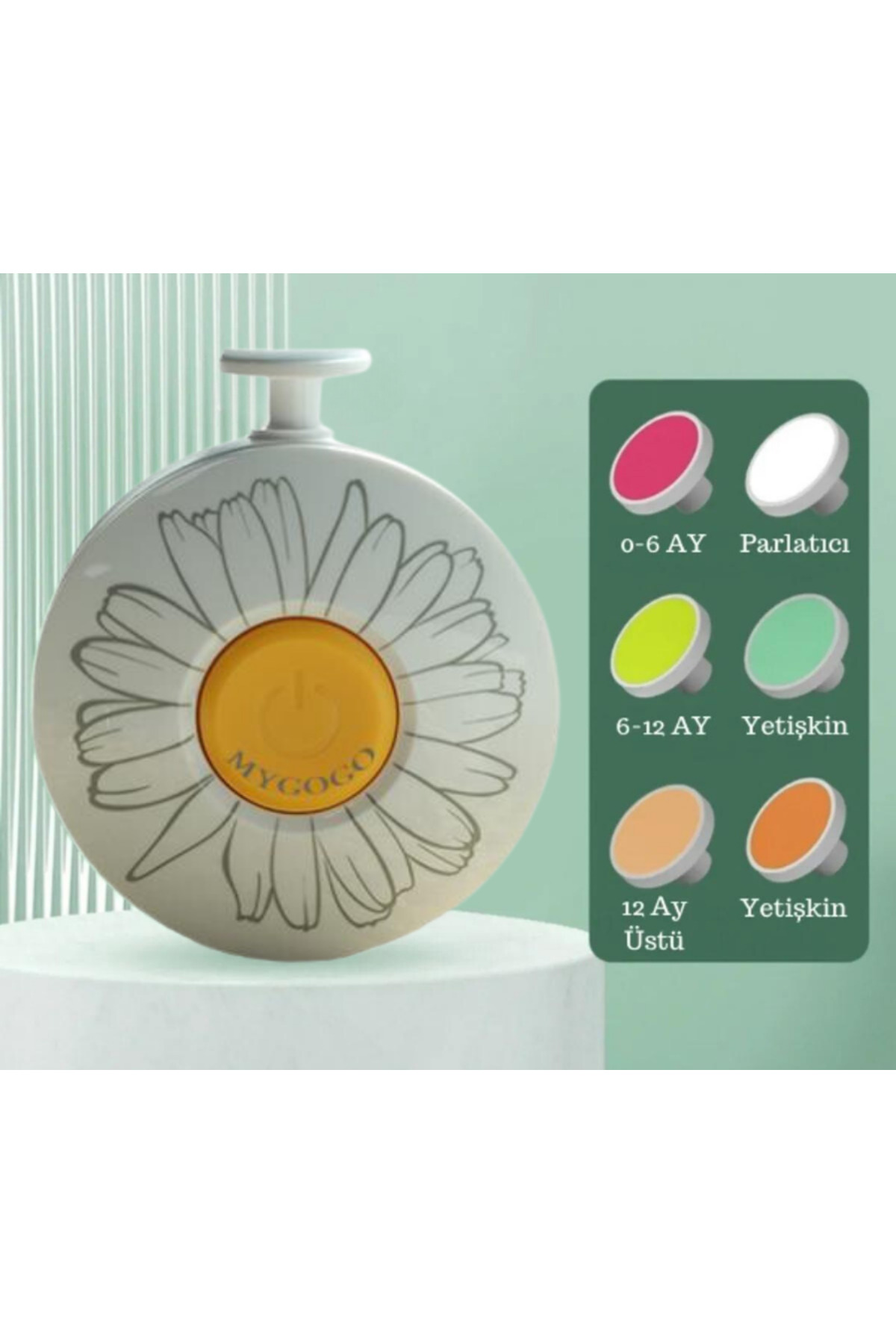 MYGOGO Yenidoğan Bebek/Çocuk ve Yetişkin Pilli Tırnak Törpüsü Tırnak Kesme Törpülemer Set 6 Başlıklı