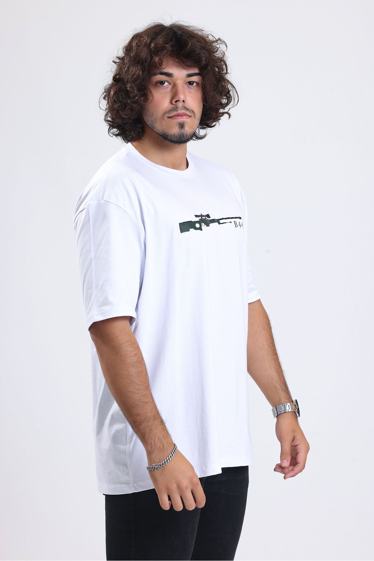 Chic Choice Clothing-Counter-Strike CS 1.6 AWP Printed Men's 100% Combed Cotton White Oversize T-Shirt - Basic T-Shirt 4